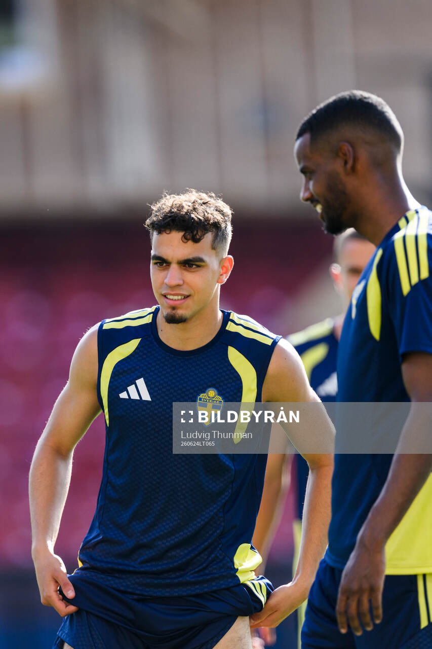 Yasin Ayari of the Swedish national football team at a