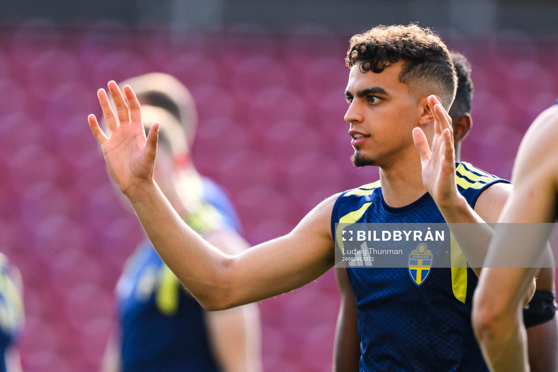 Yasin Ayari of the Swedish national football team at a