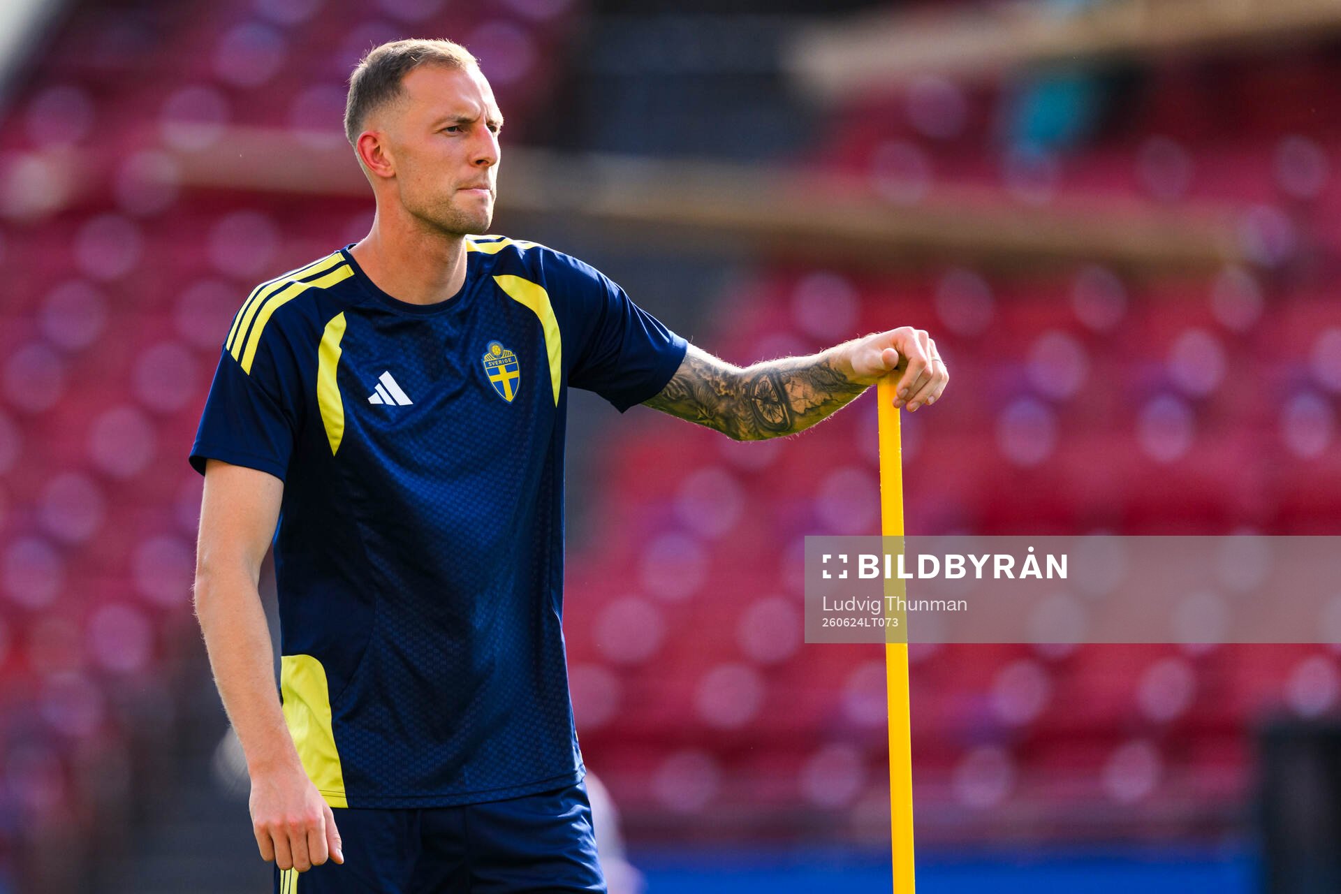 Gustaf Nilsson of the Swedish national football team at a