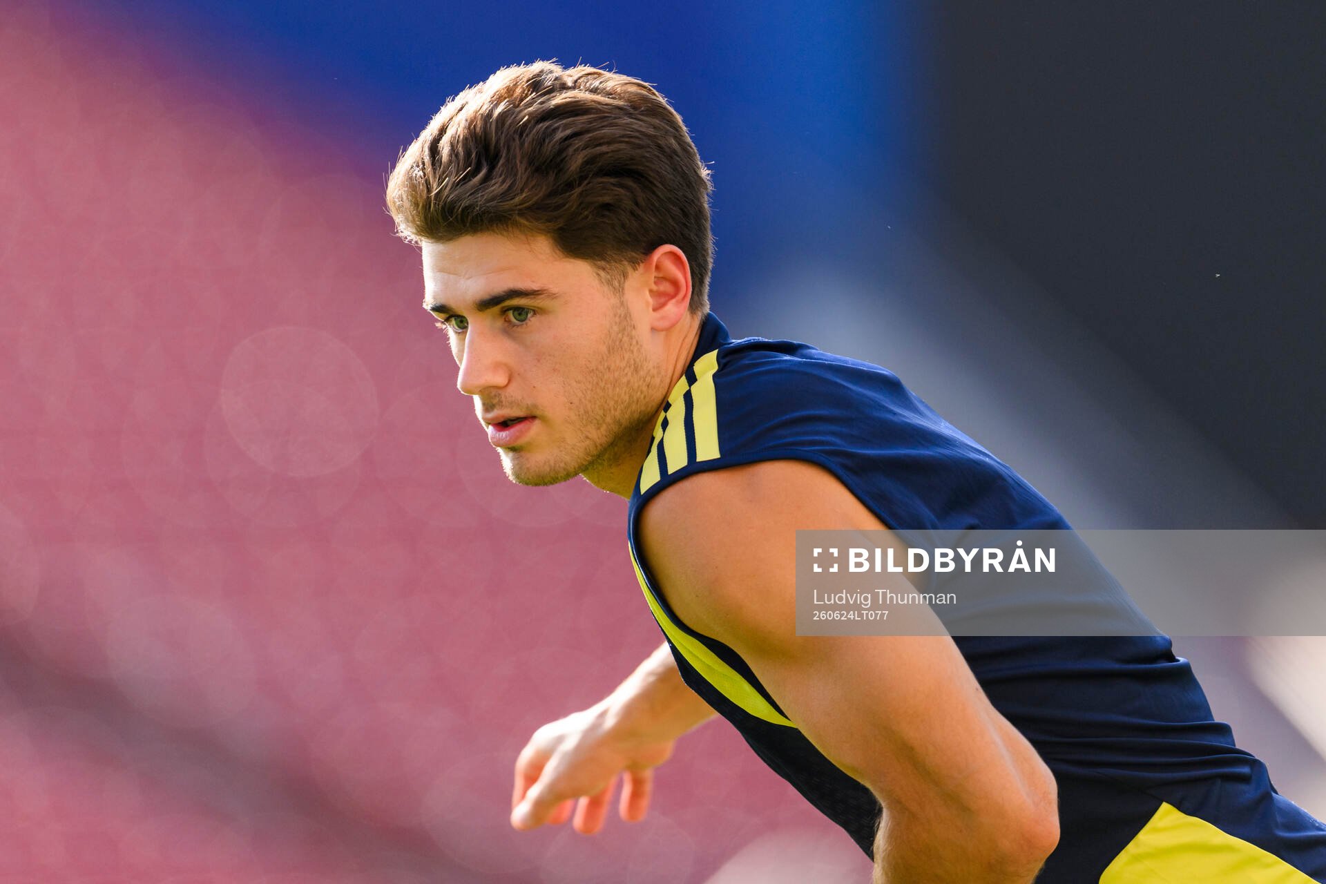 Besfort Zeneli of the Swedish national football team at a