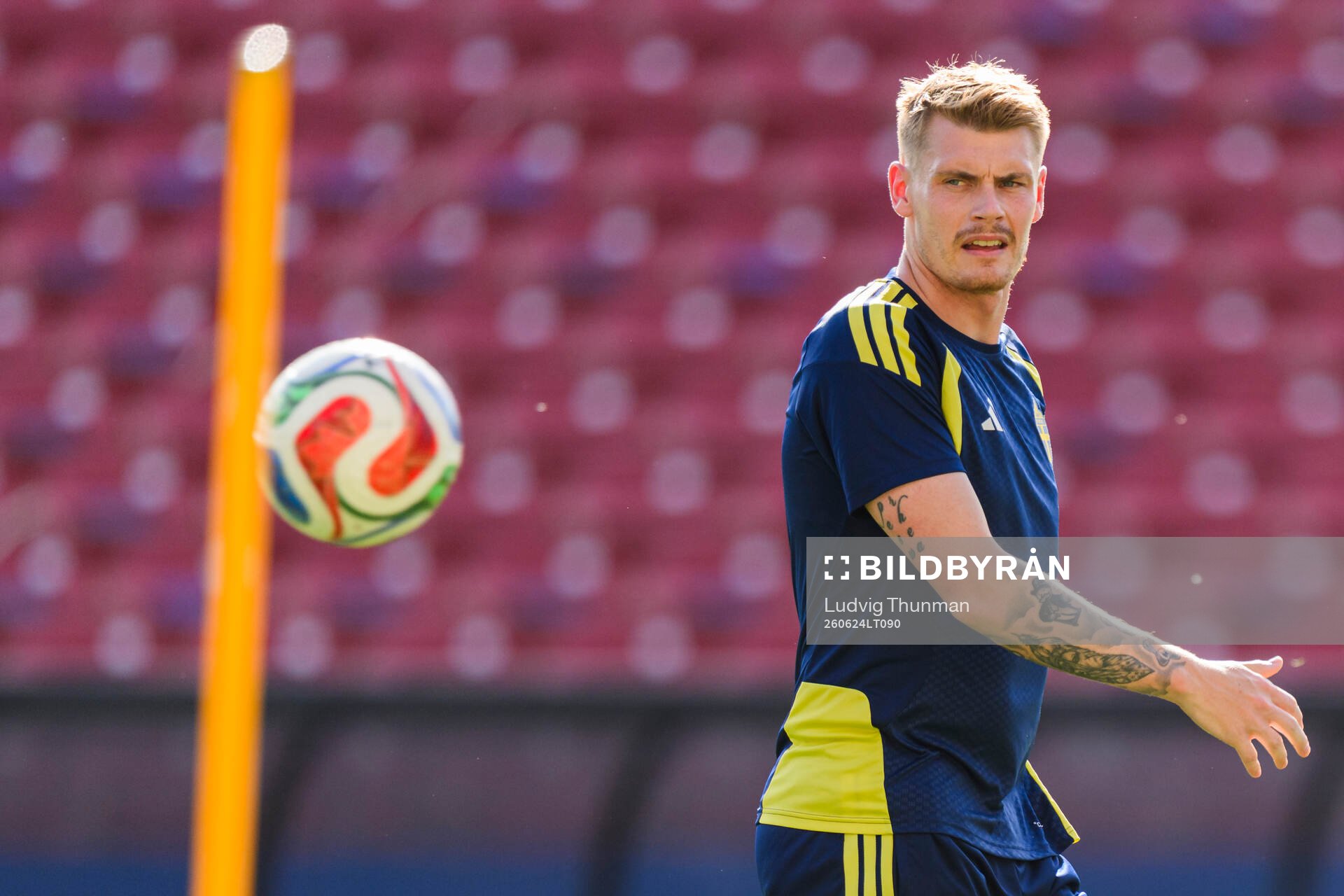Eric Smith of the Swedish national football team at a