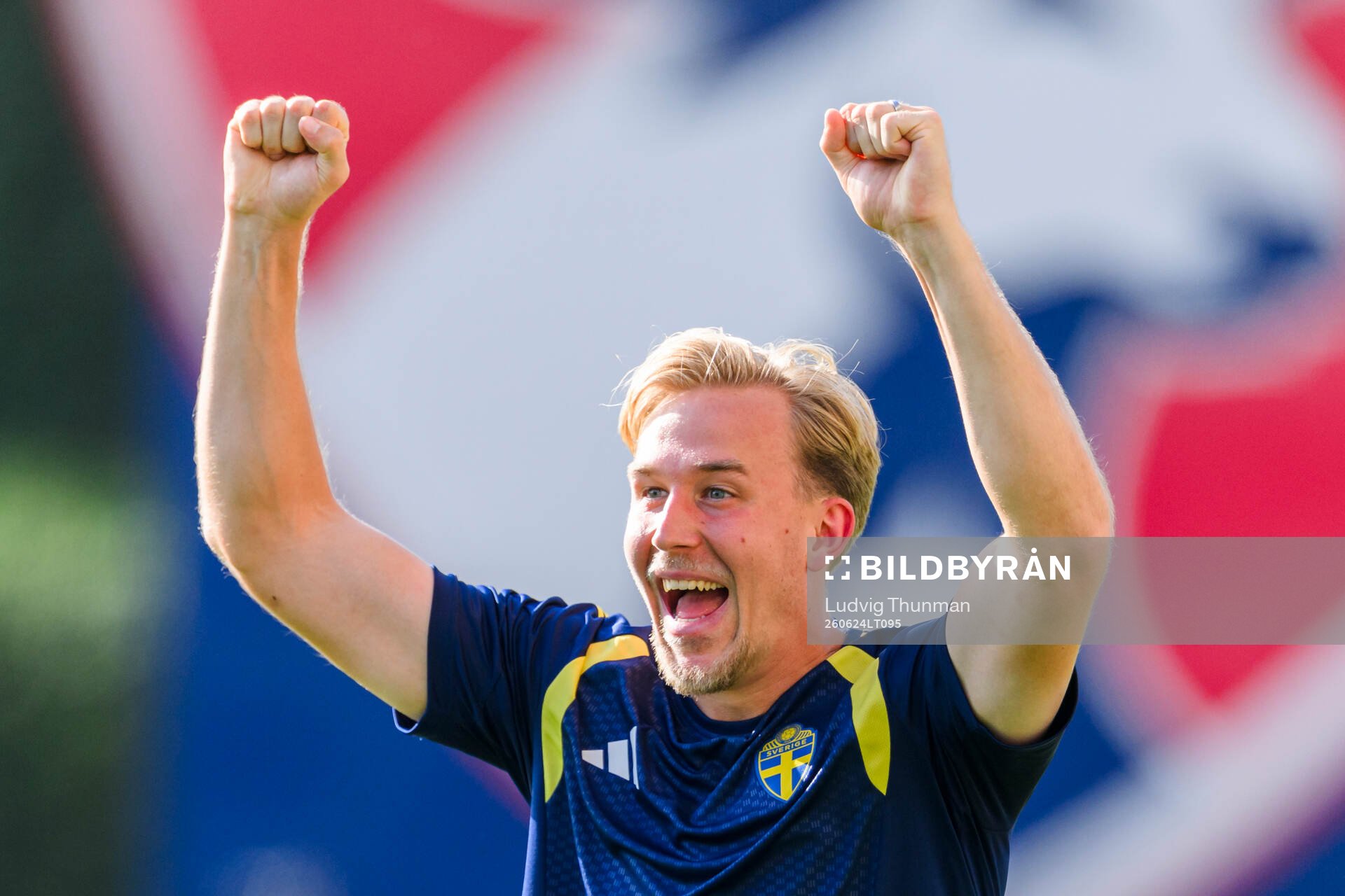 Herman Johansson of the Swedish national football team at a