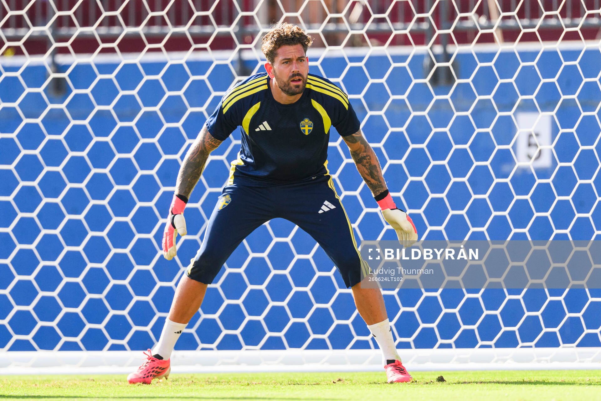 of the Swedish national football team at a training session