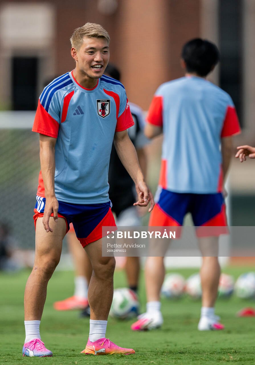 Ritsu Doan of the Japanese national football team at a