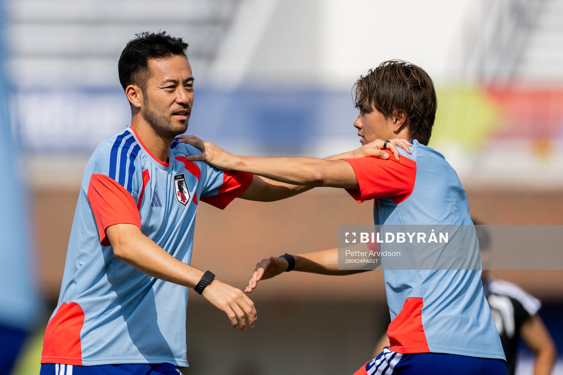Maya Yoshida and Koki Ogawa of the Japanese national