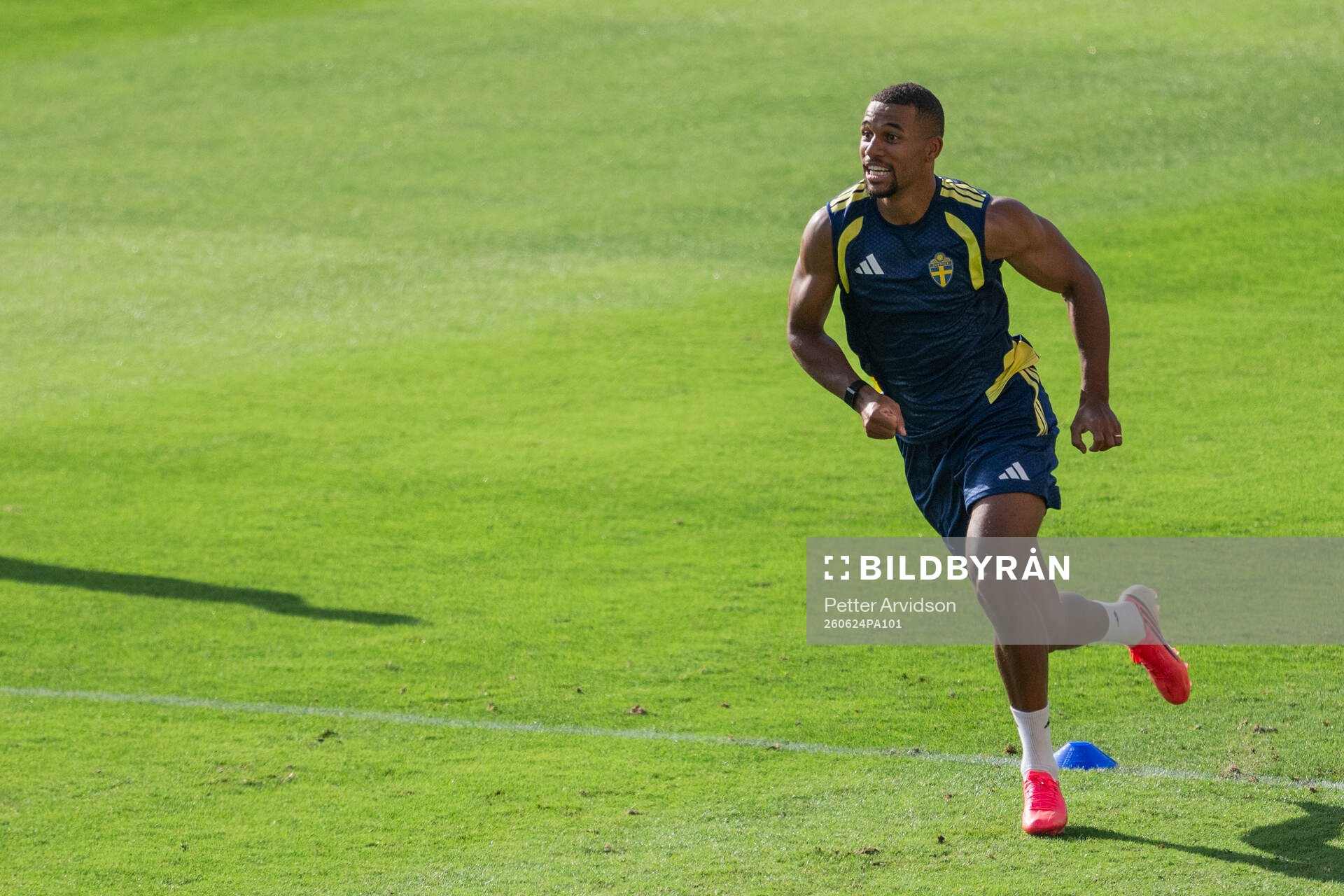 Isak Hien of the Swedish national football team at a