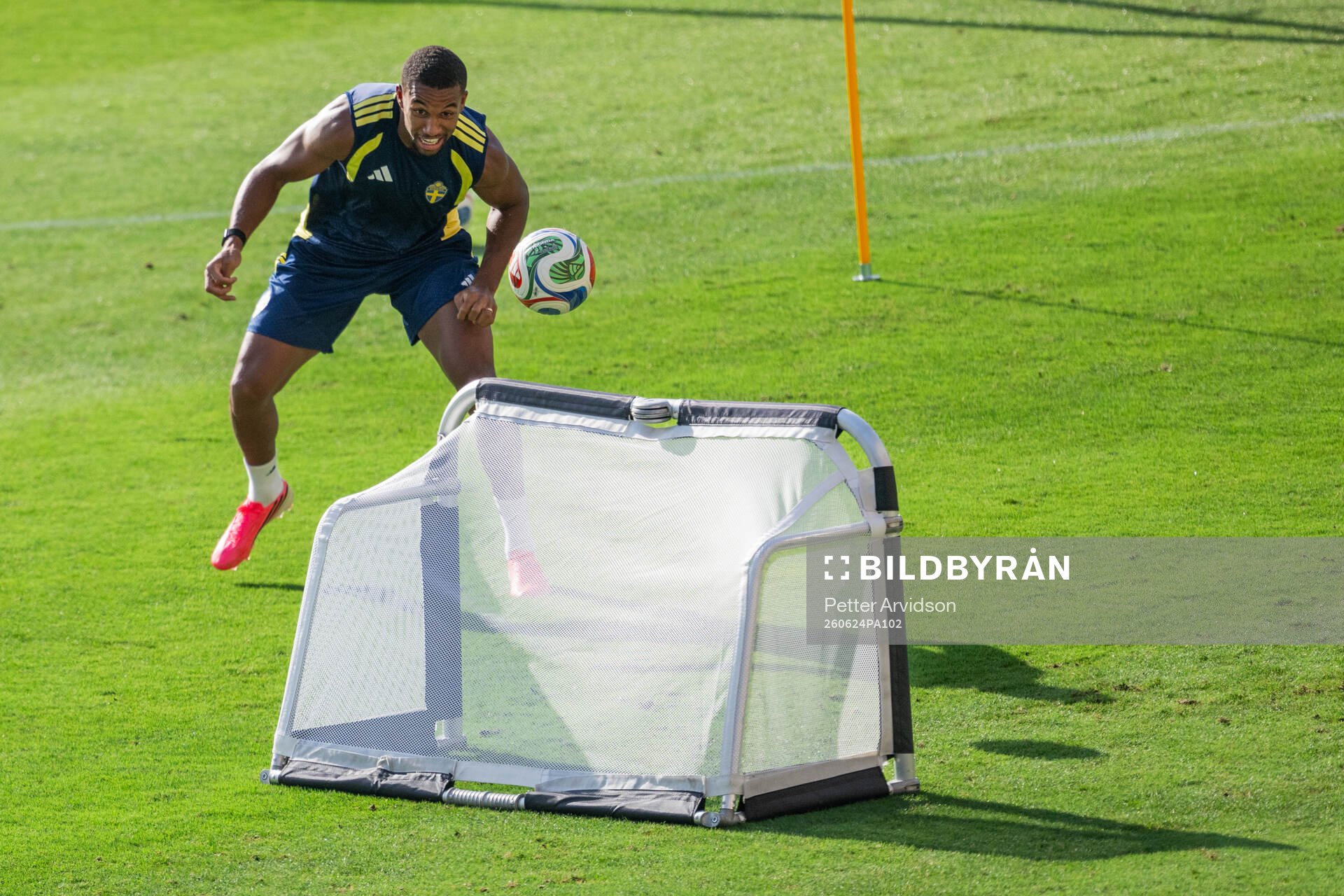 Isak Hien of the Swedish national football team at a