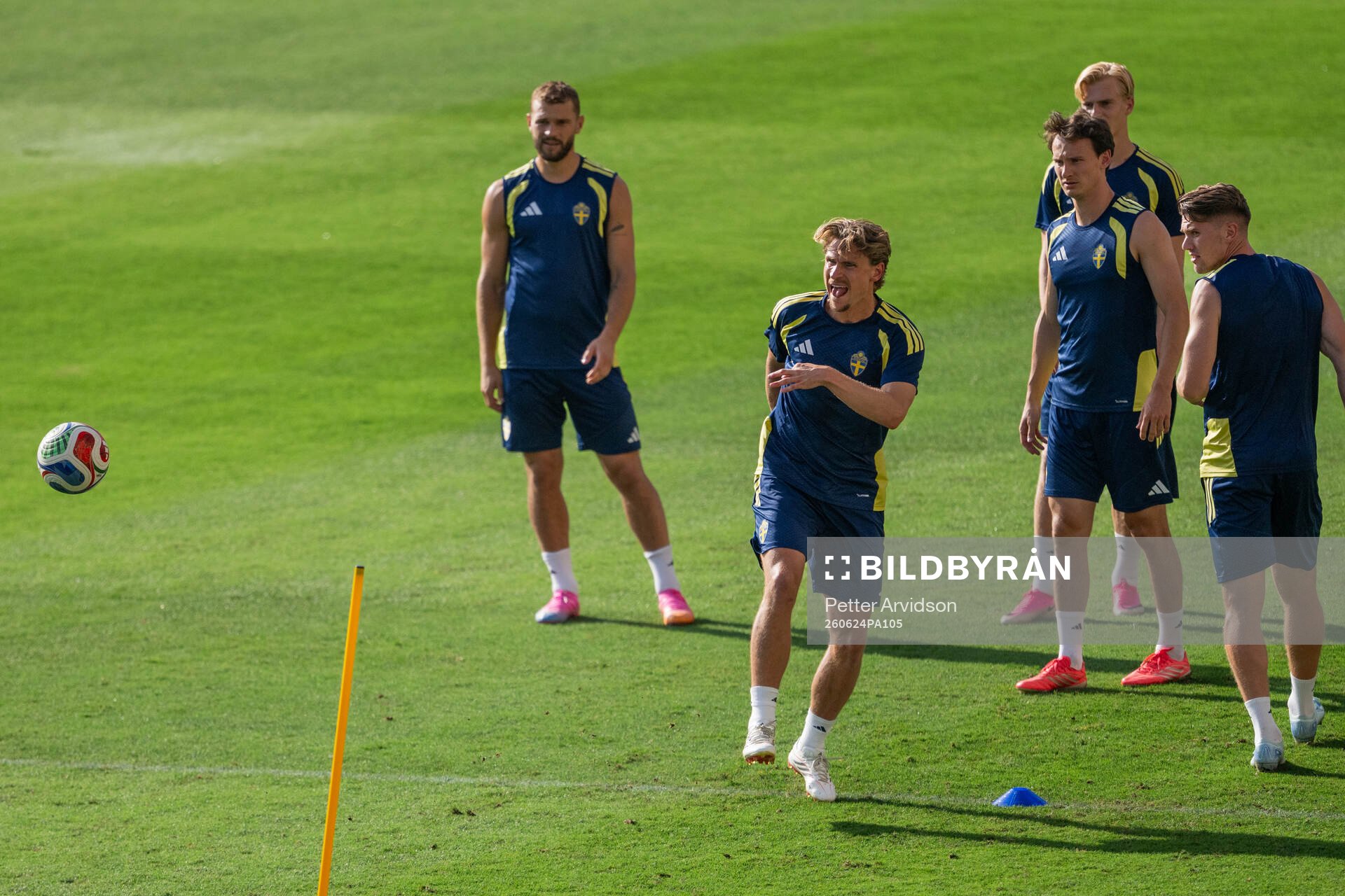 Carl Starfelt of the Swedish national football team at a
