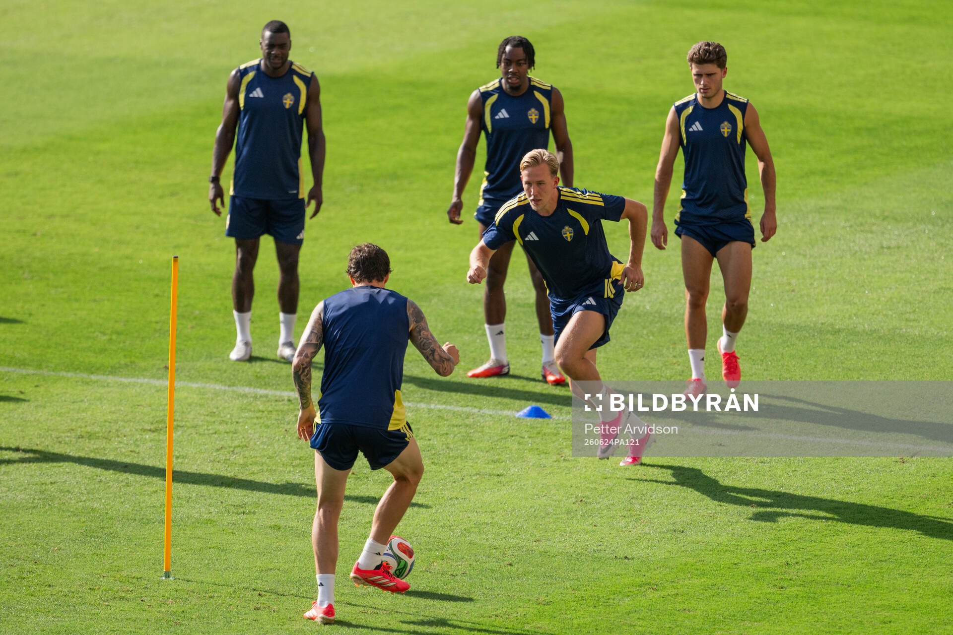 Herman Johansson of the Swedish national football team at a
