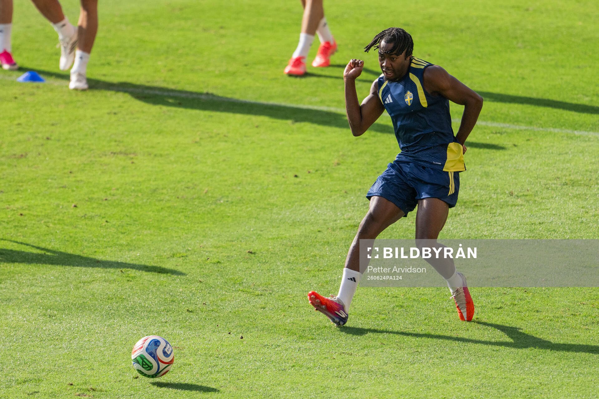 Anthony Elanga of the Swedish national football team at a