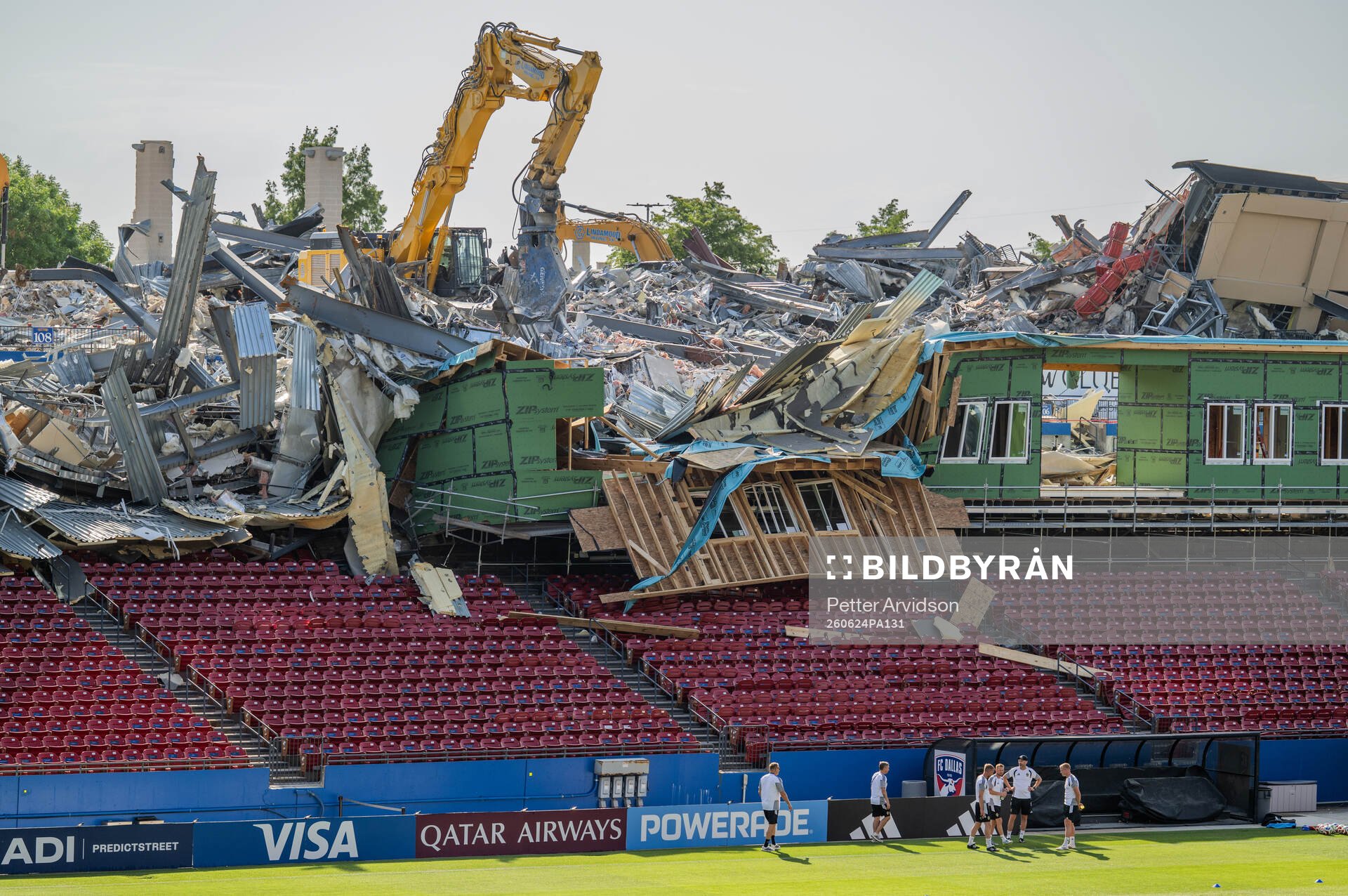 On going construction work at FC Dallas Stadium at a