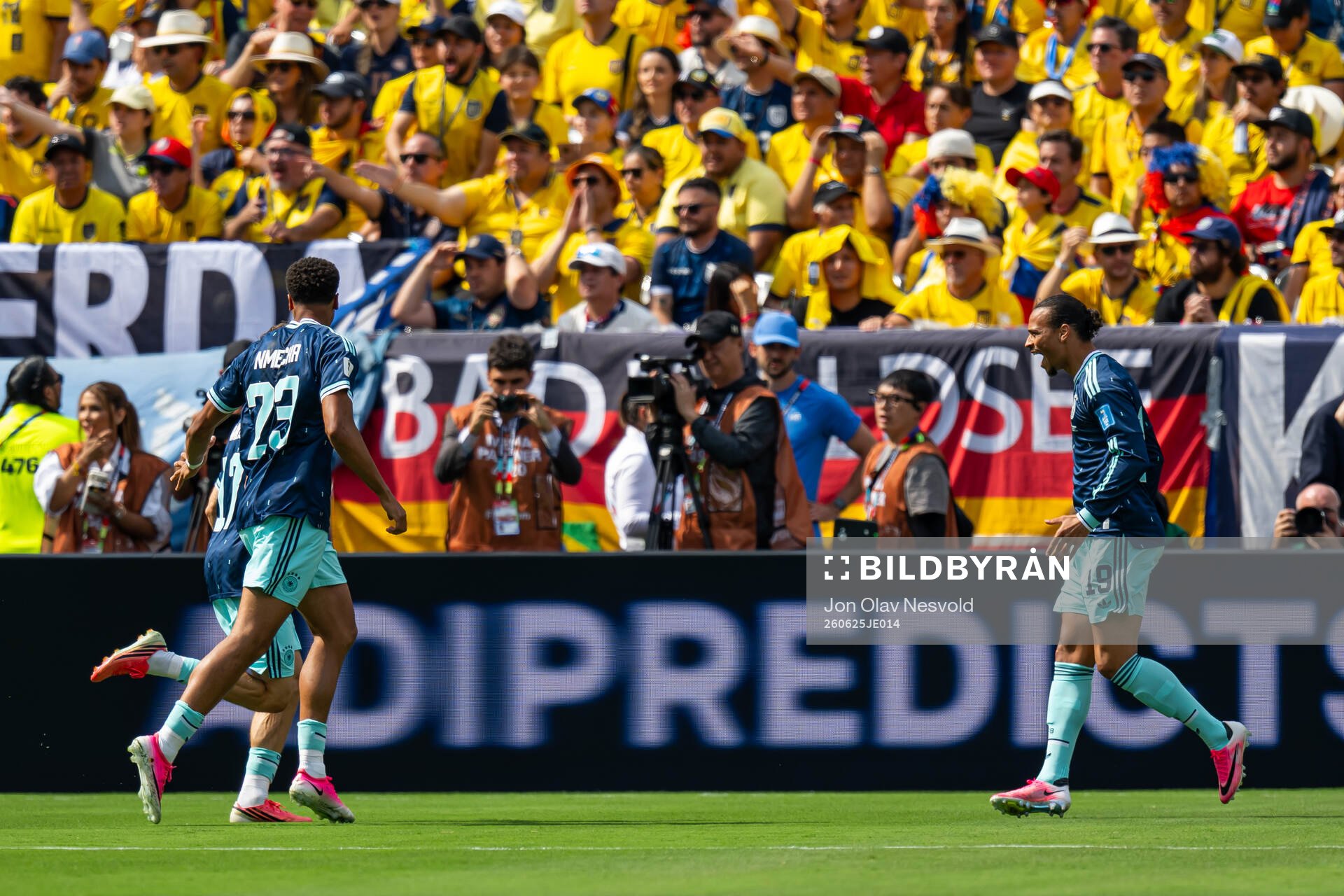 Leroy Sane of Germany celebrates the 0-1 goal
