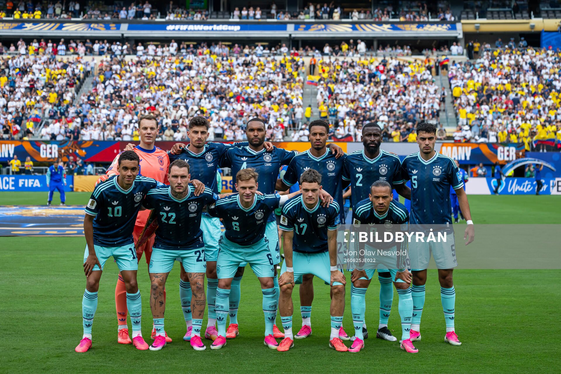 The starting eleven of Germany poses for a photo
