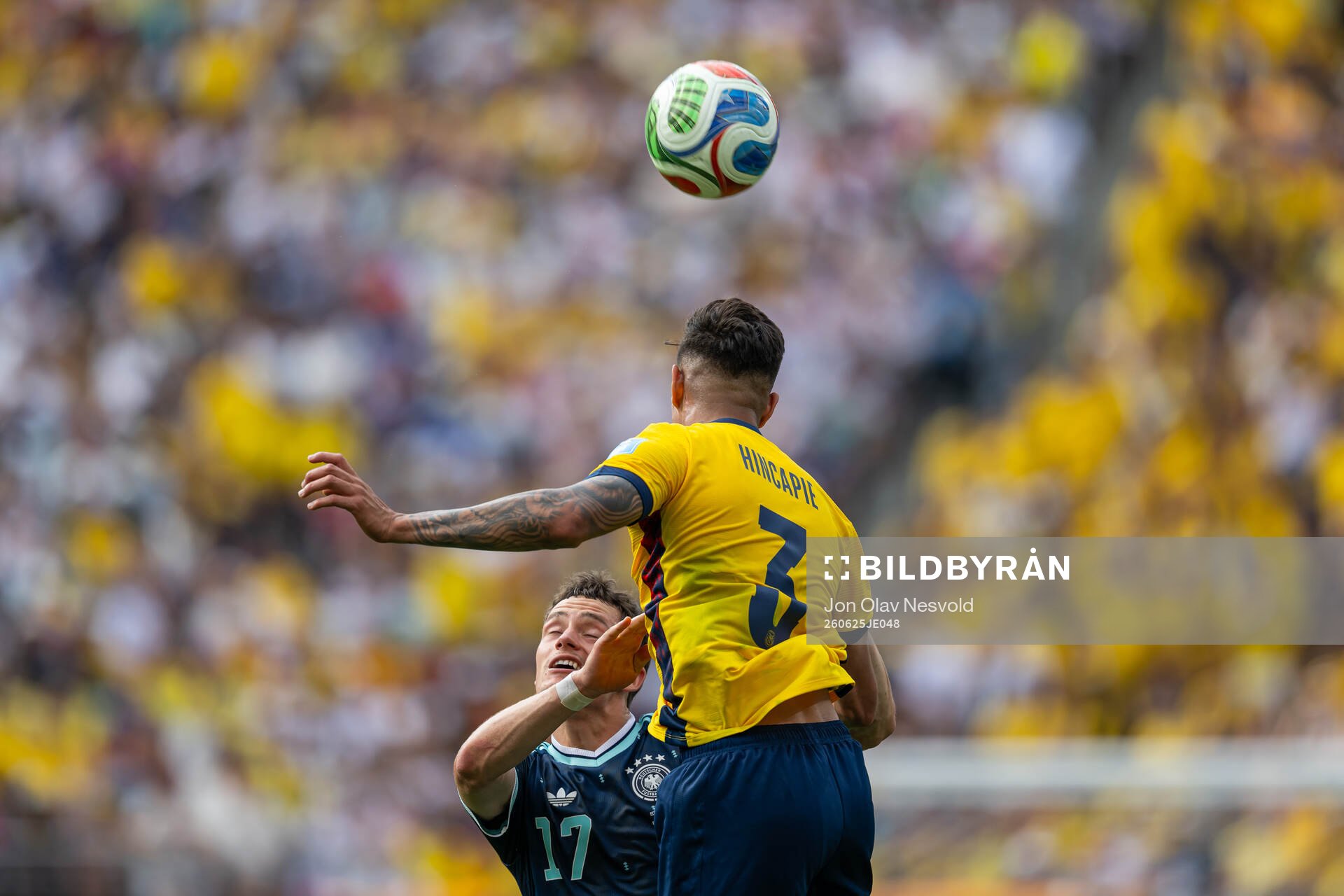 Florian Wirtz of Germany and Piero Hincapie of Ecuador