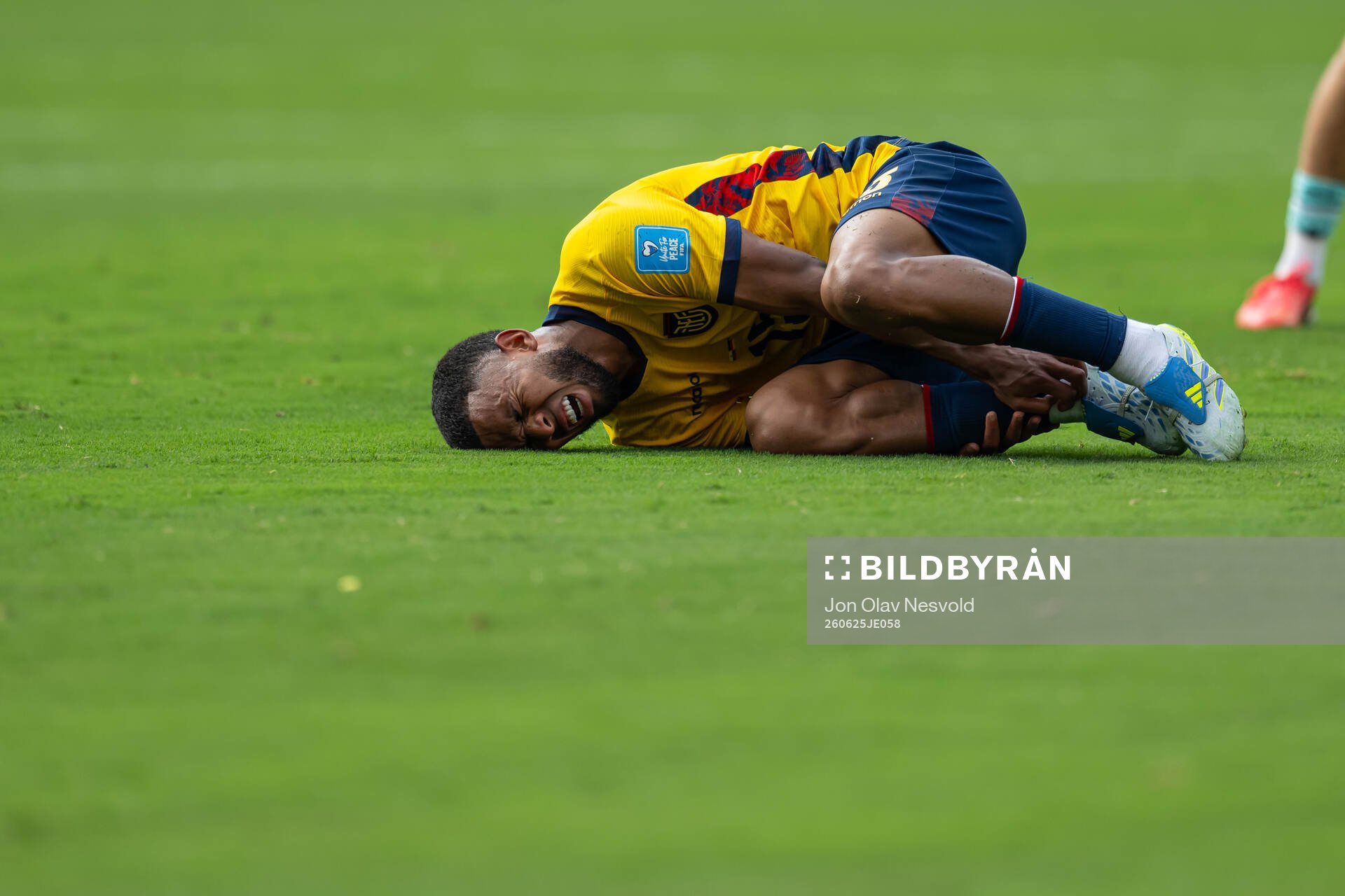 Pedro Vite of Ecuador in pain