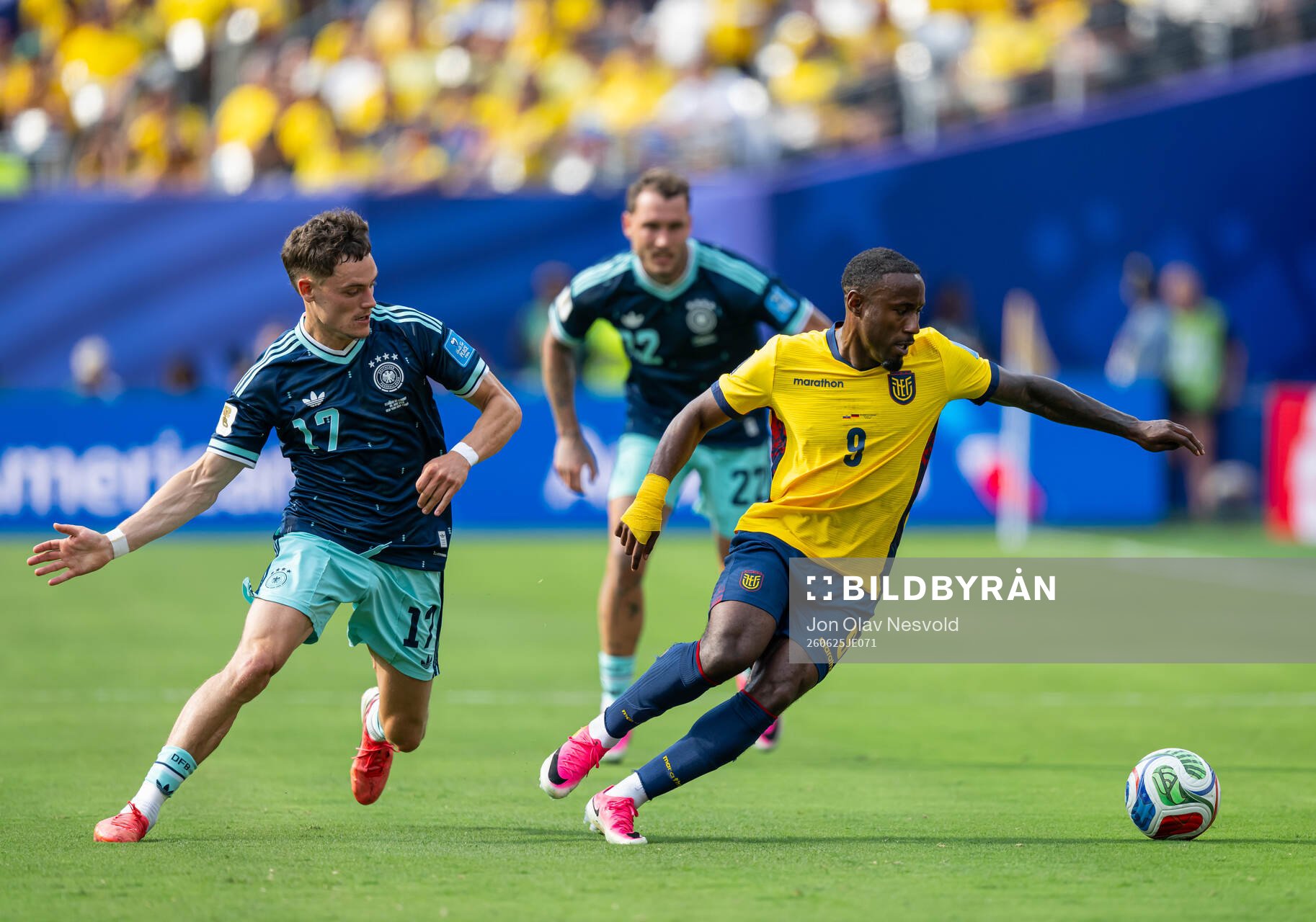 Florian Wirtz of Germany and John Yeboah of Ecuador
