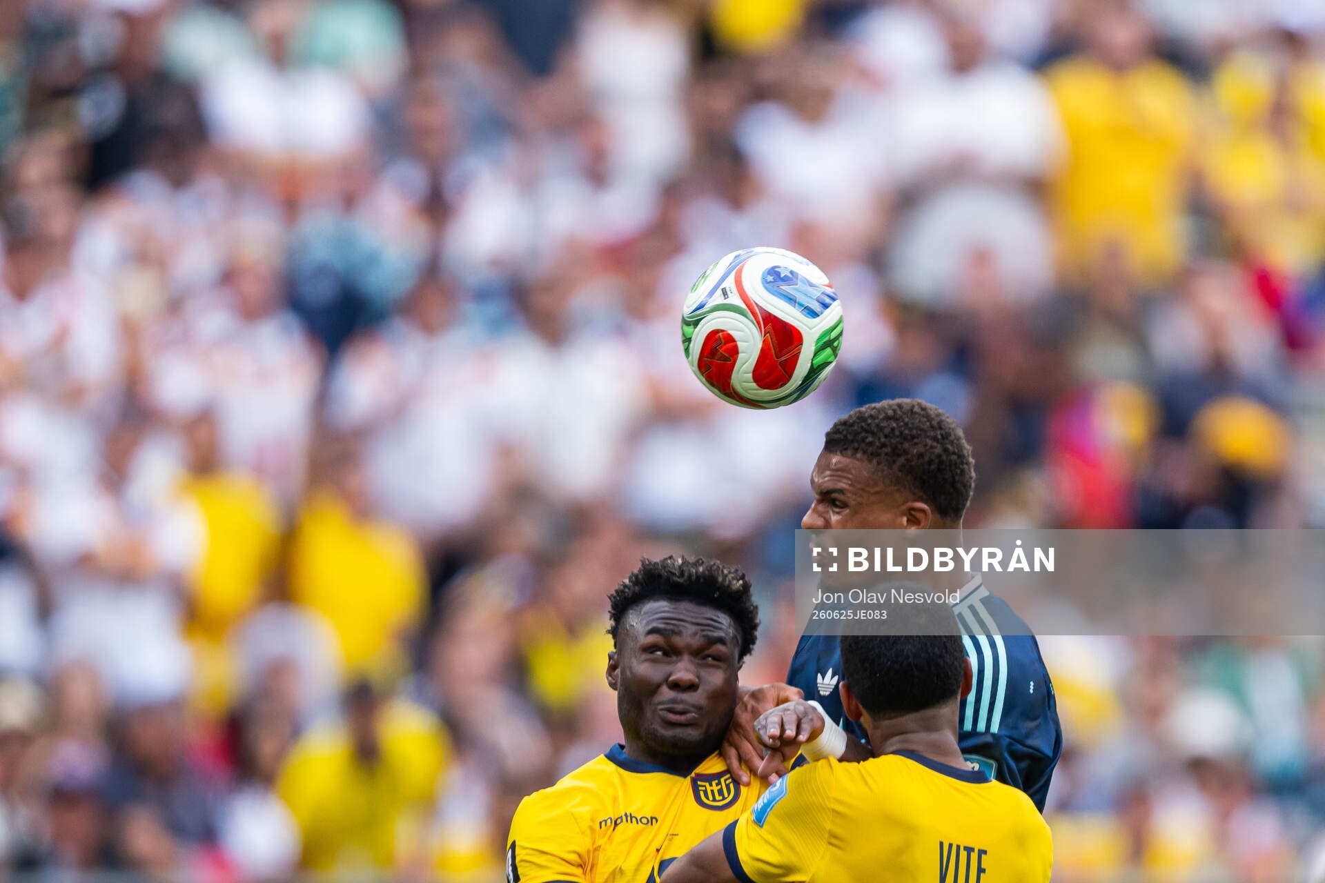 Jordy Caicedo and Pedro Vite of Ecuador against Nico