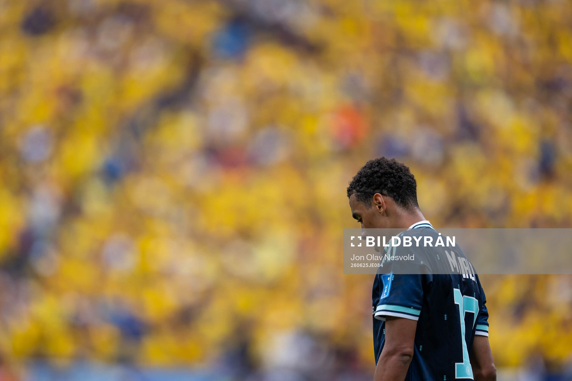 Jamal Musiala of Germany looks dejected