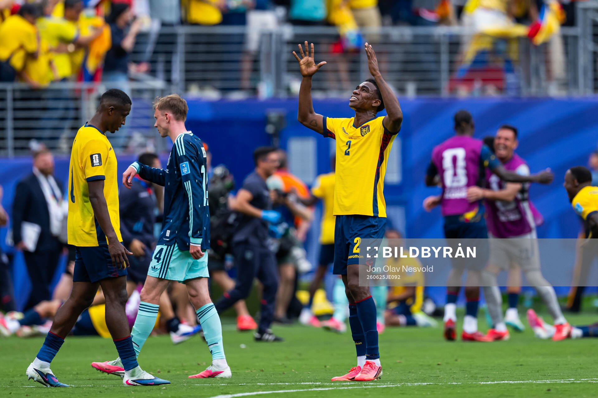 Felix Torres of Ecuador celebrates