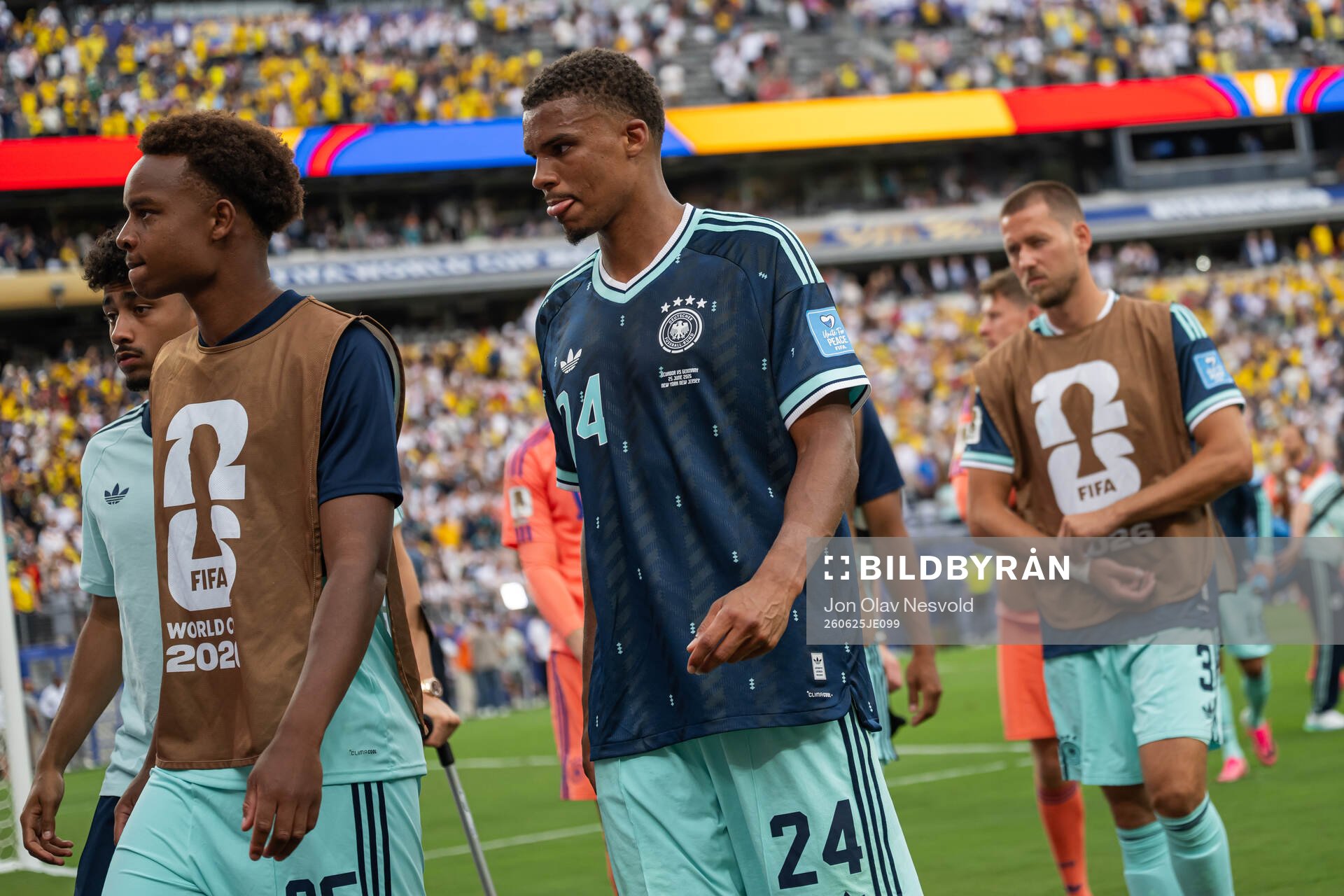 Lennart Karl and Malick Thiaw of Germany looks dejected