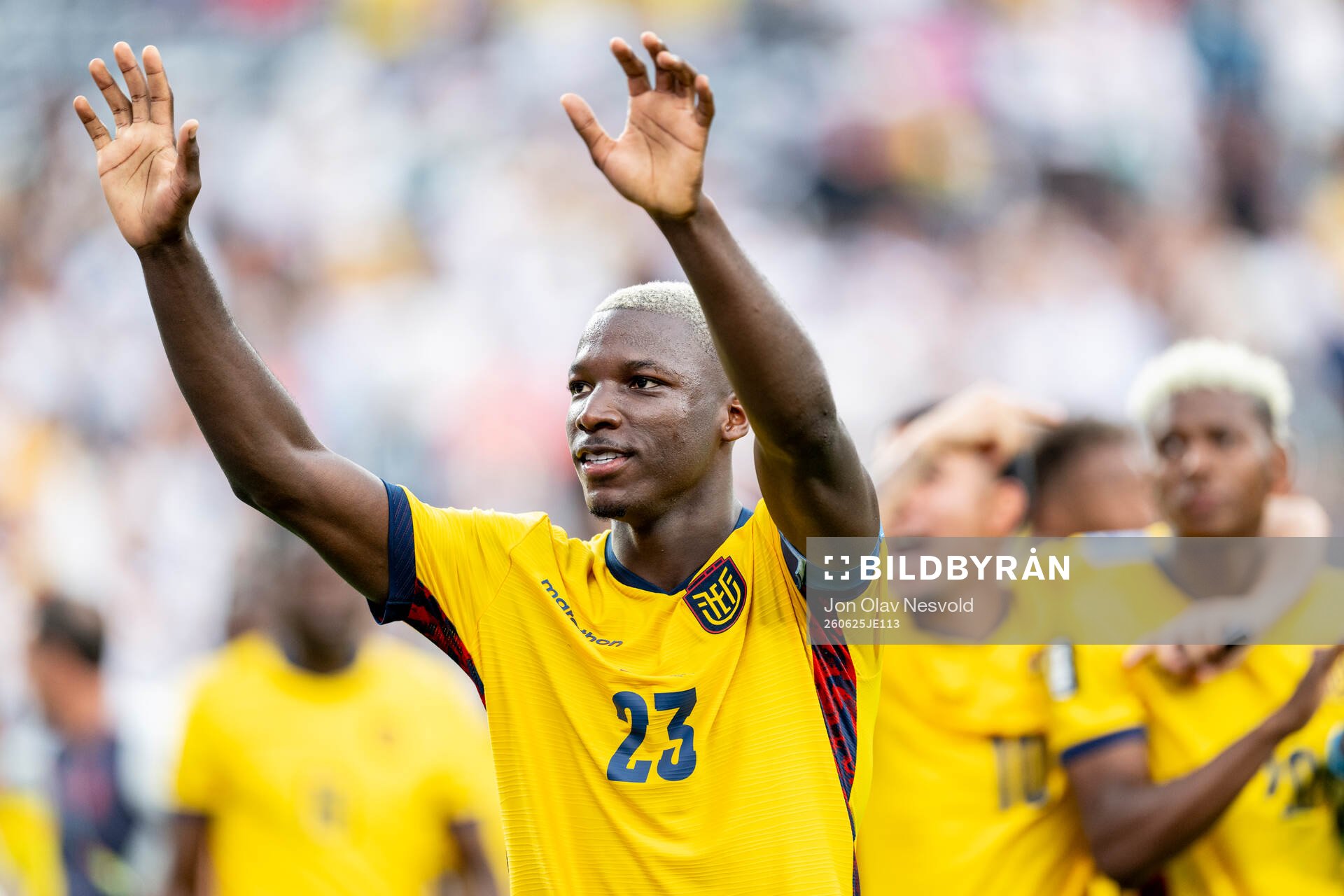 Moises Caicedo of Ecuador celebrates