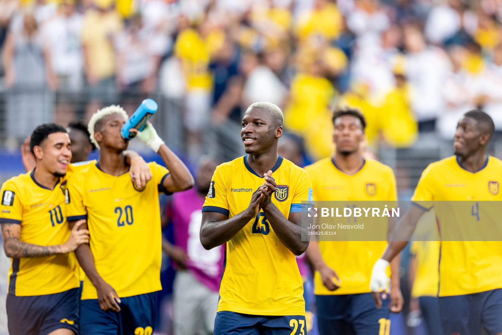 Moises Caicedo of Ecuador celebrates