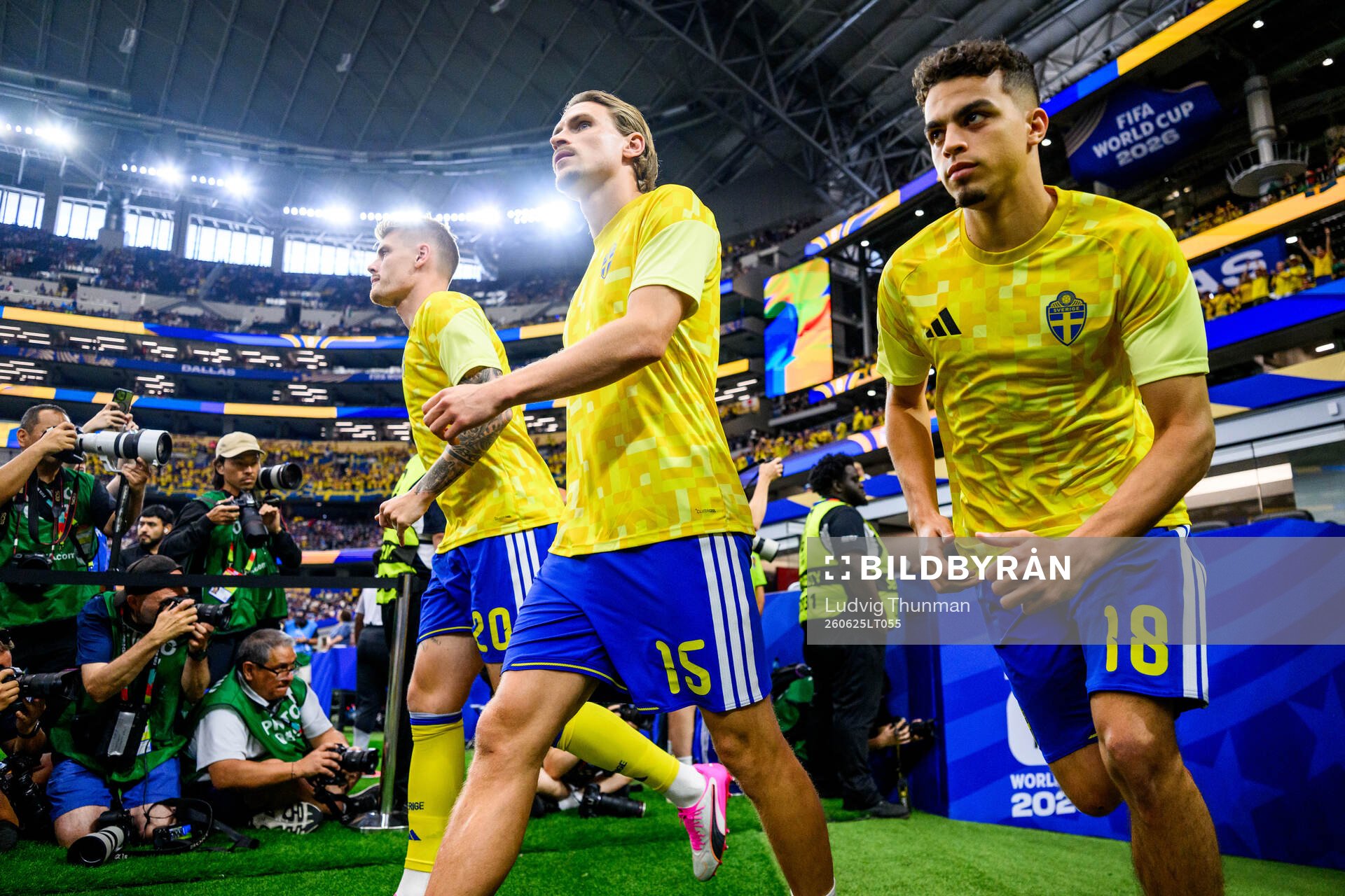 Eric Smith, Carl Starfelt and Yasin Ayari of Sweden