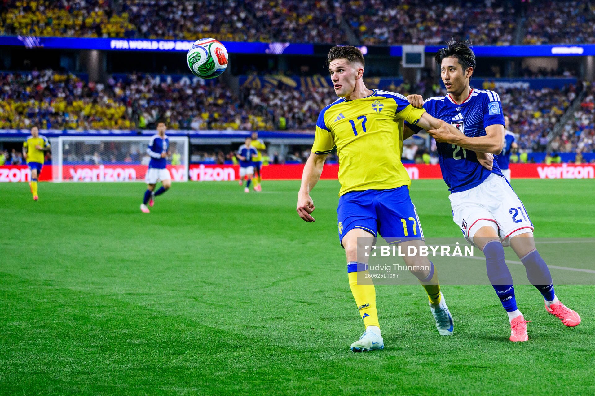 Viktor Gyökeres of Sweden and Hiroki Ito of Japan