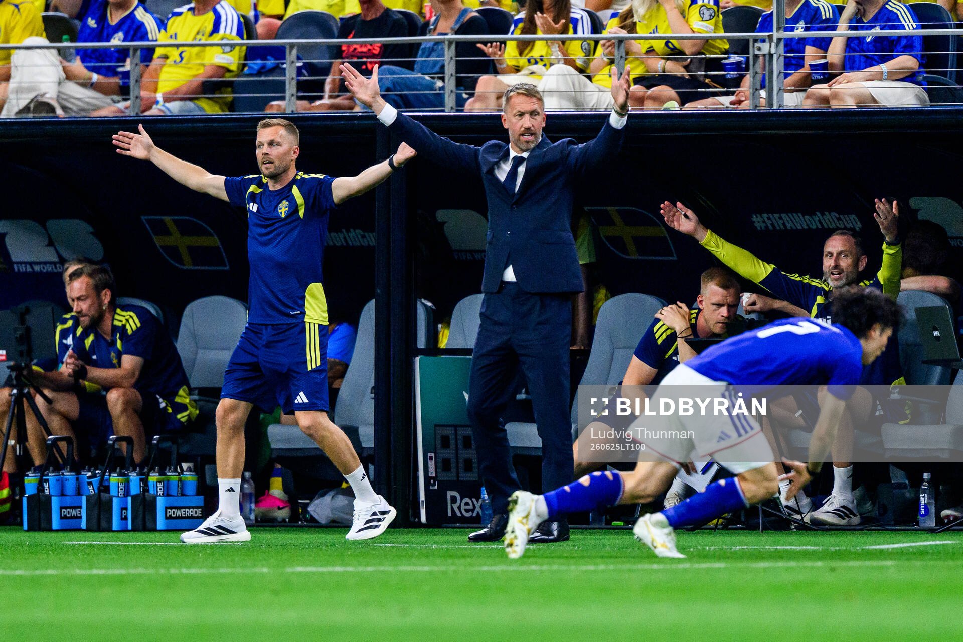 Assistant coach Sebastian Larsson and Head coach Graham