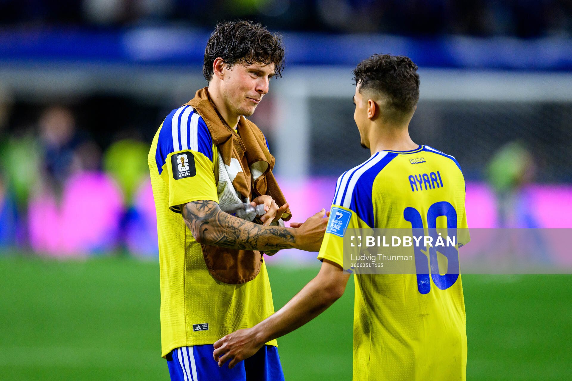 Victor Nilsson Lindelöf and Yasin Ayari of Sweden  the