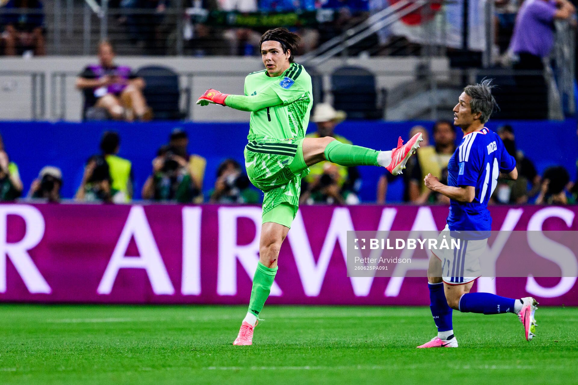 Goalkeeper Jacob Widell Zetterström of Sweden and Ritsu