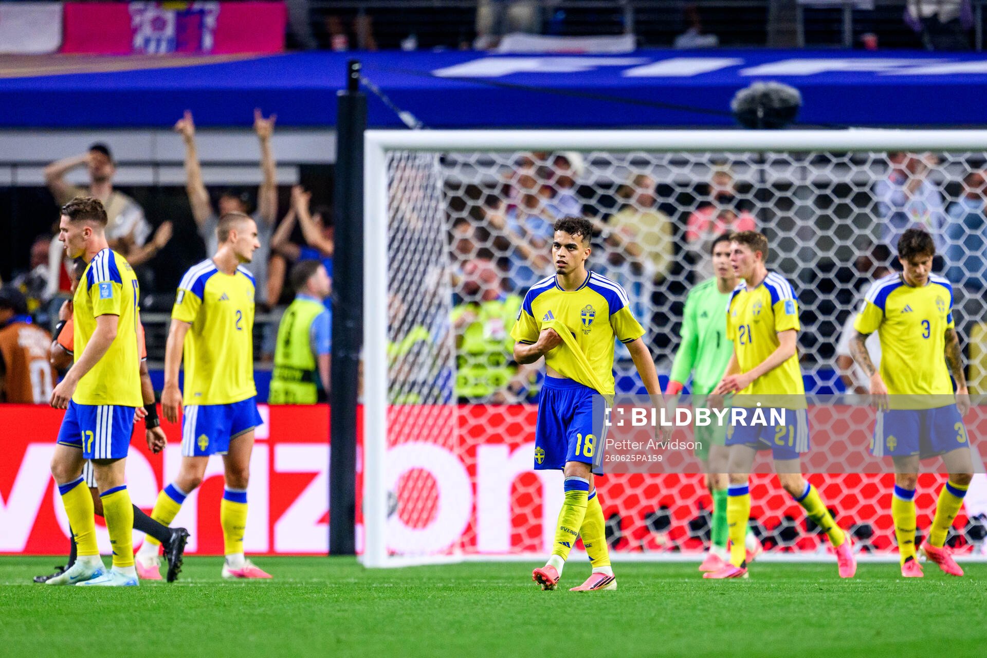 Yasin Ayari of Sweden looks dejected