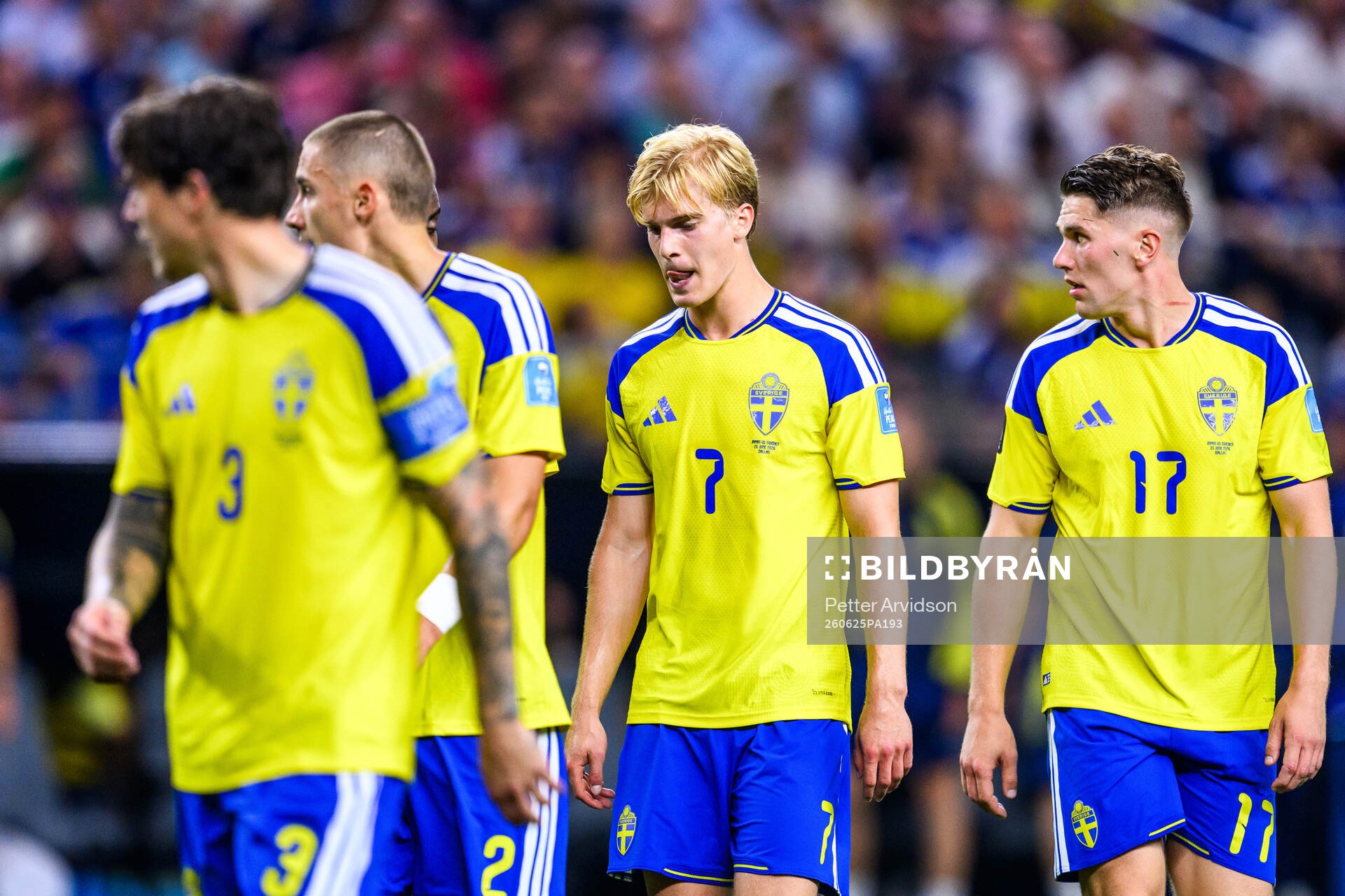 Lucas Bergvall and Viktor Gyökeres of Sweden looks dejected