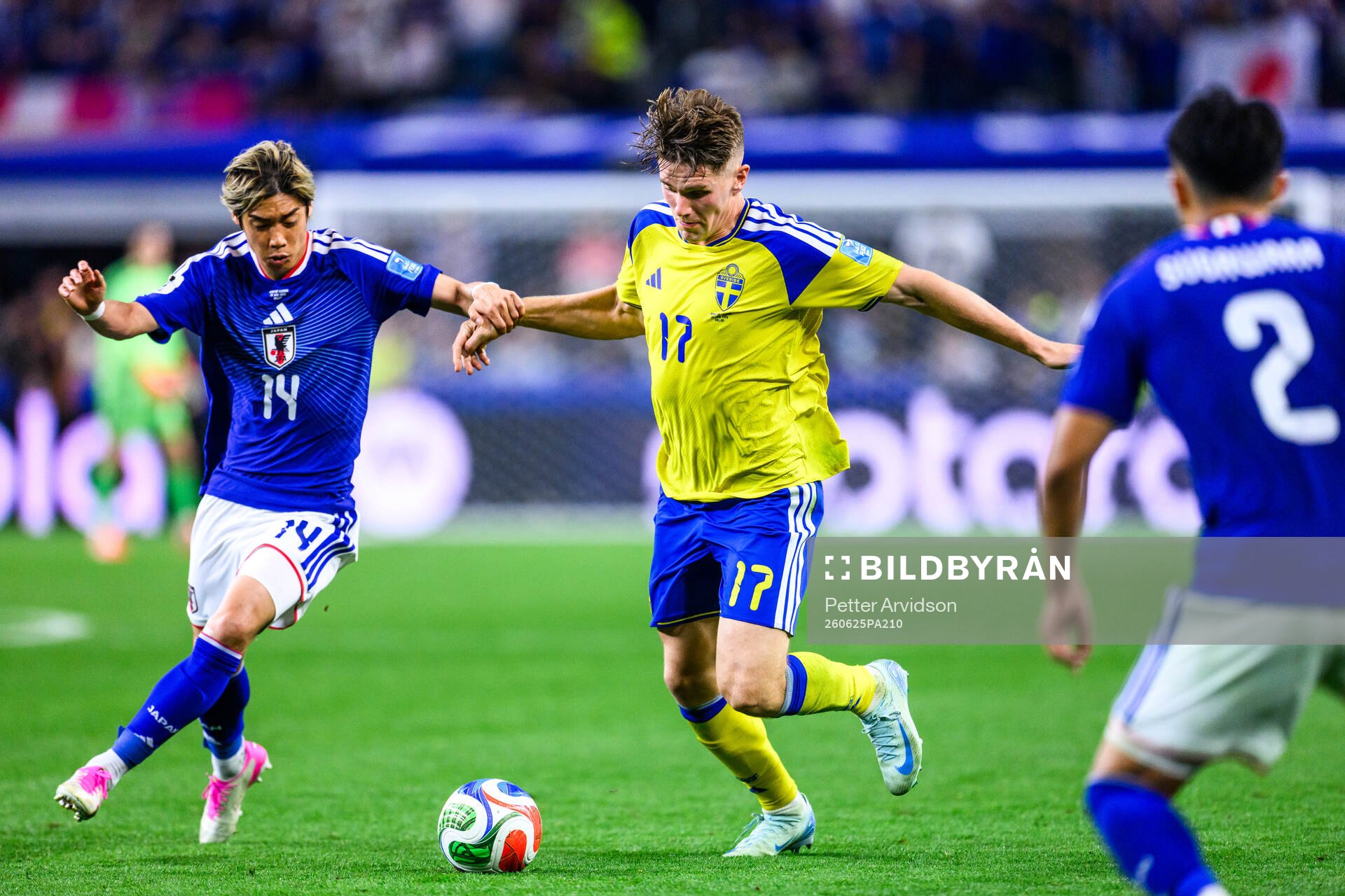 Junya Ito of Japan and Viktor Gyökeres of Sweden