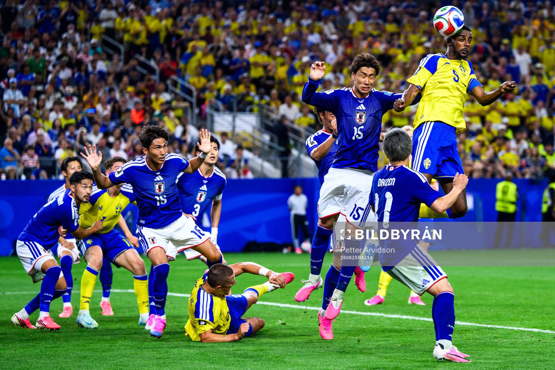 Daichi Kamada of Japan and Alexander Isak of Sweden