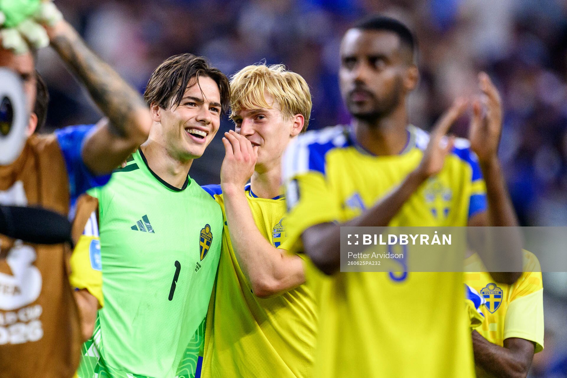 Goalkeeper Jacob Widell Zetterström and Lucas Bergvall of