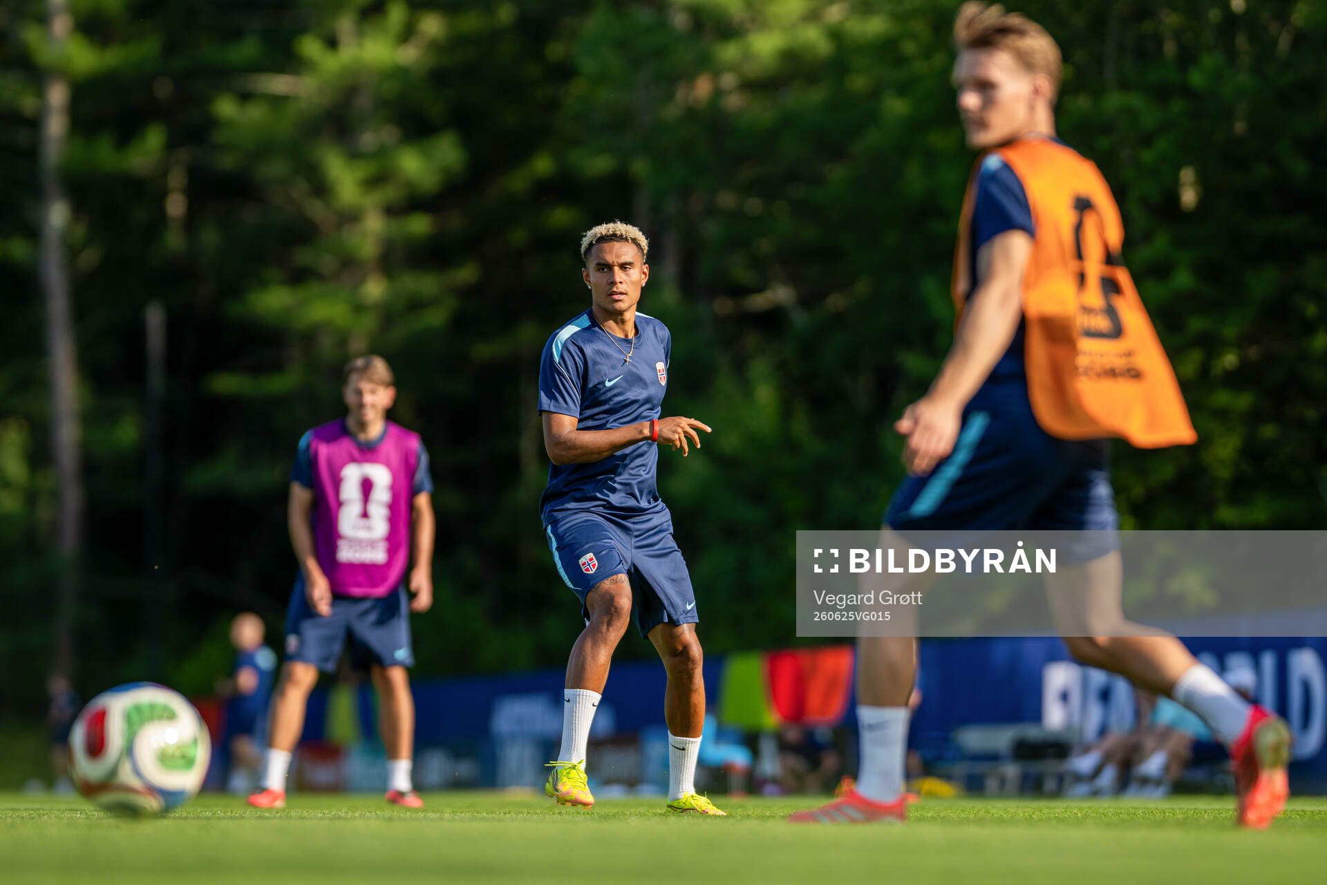 Antonio Nusa of the Norwegian national football team at a