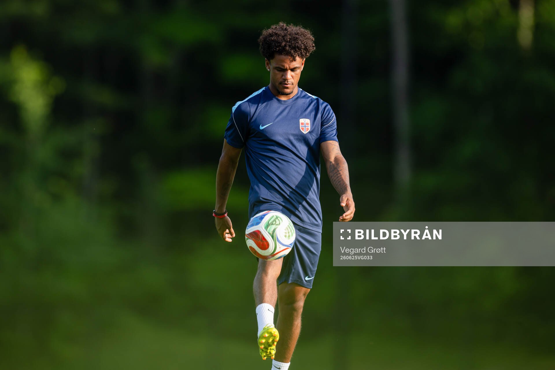 Oscar Bobb of the Norwegian national football team at a