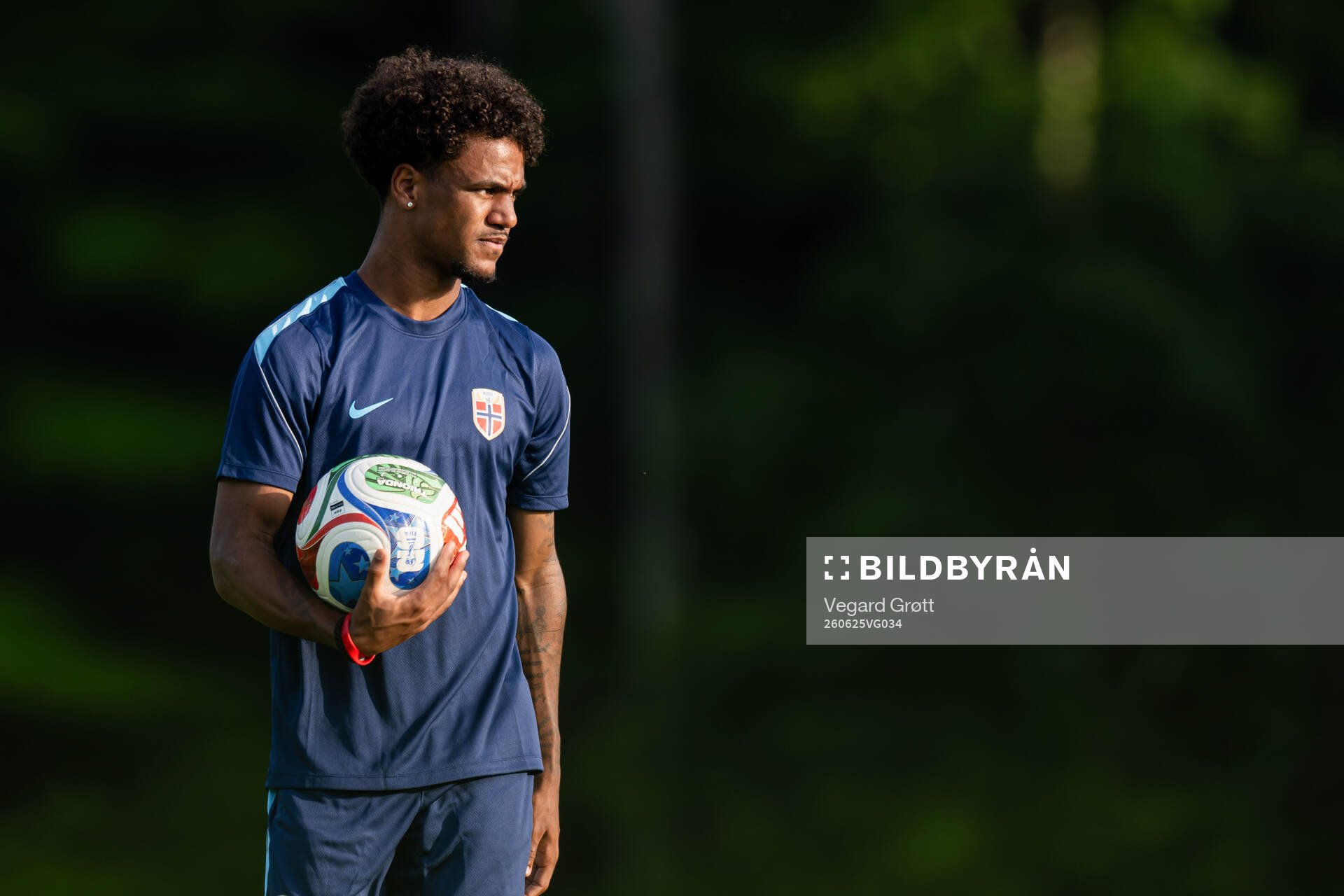 Oscar Bobb of the Norwegian national football team at a