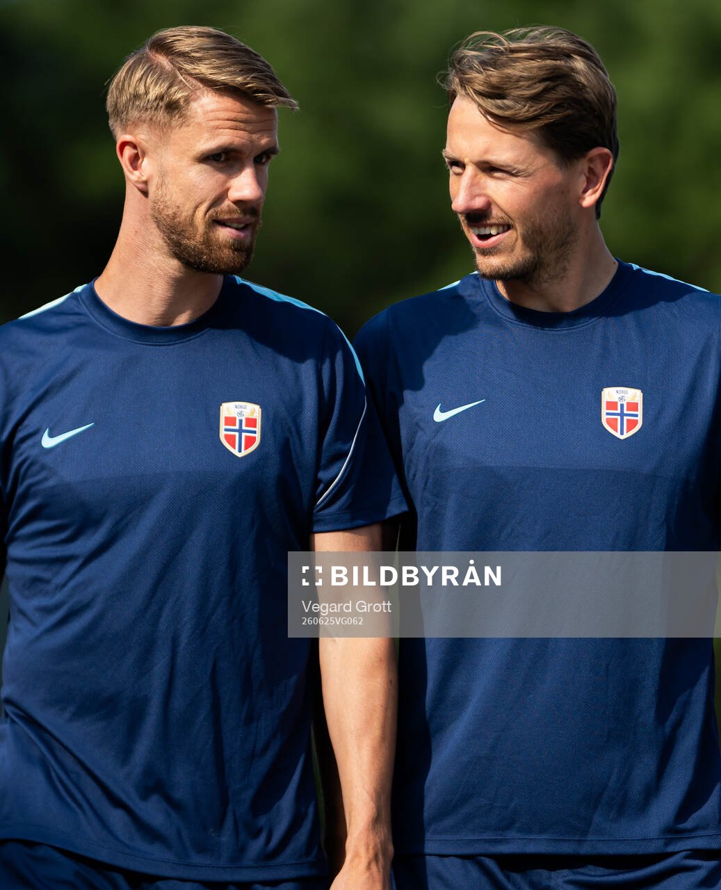Kristoffer Ajer and Sander Berge of the Norwegian national