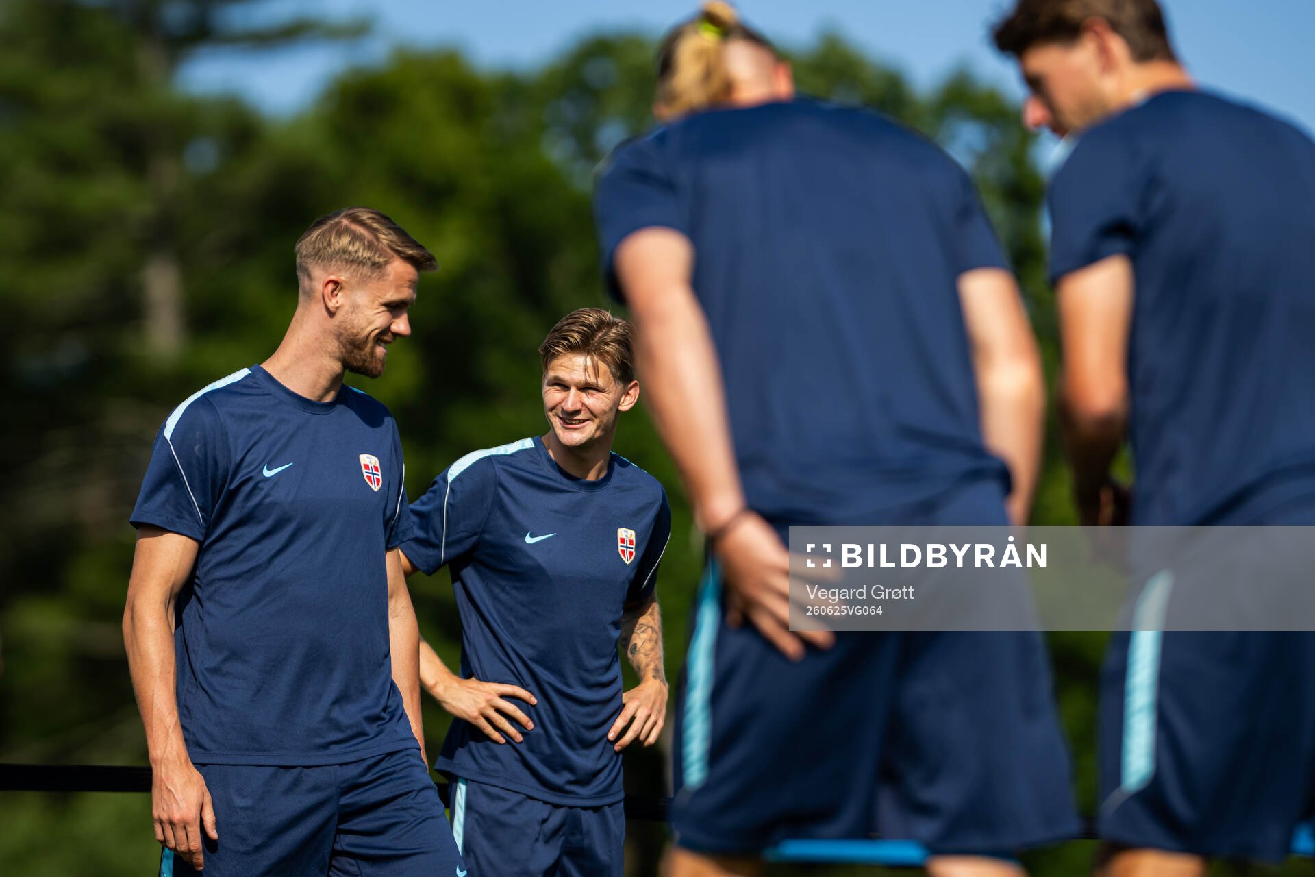 Kristoffer Ajer and David Møller Wolfe of the Norwegian