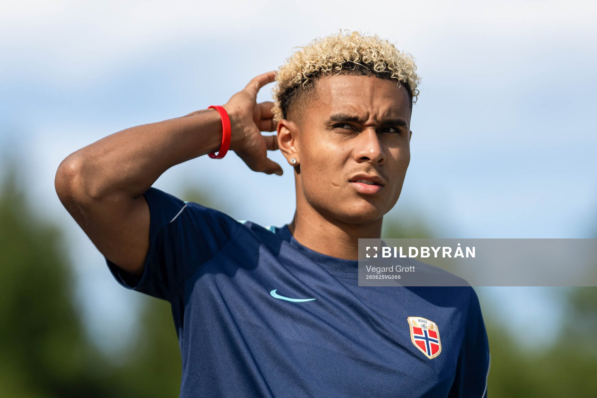 Antonio Nusa of the Norwegian national football team at a