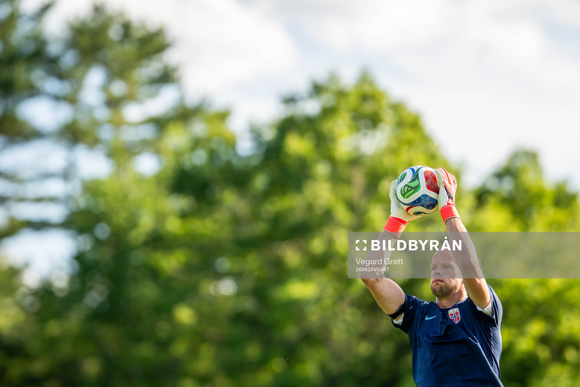 Goalkeeper Ørjan Håskjold Nyland of the Norwegian