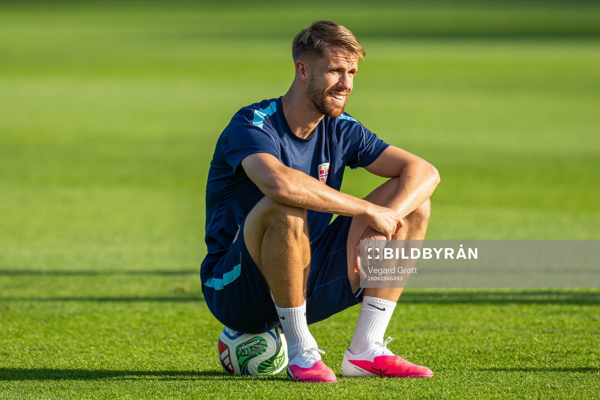 Kristoffer Ajer of the Norwegian national football team at