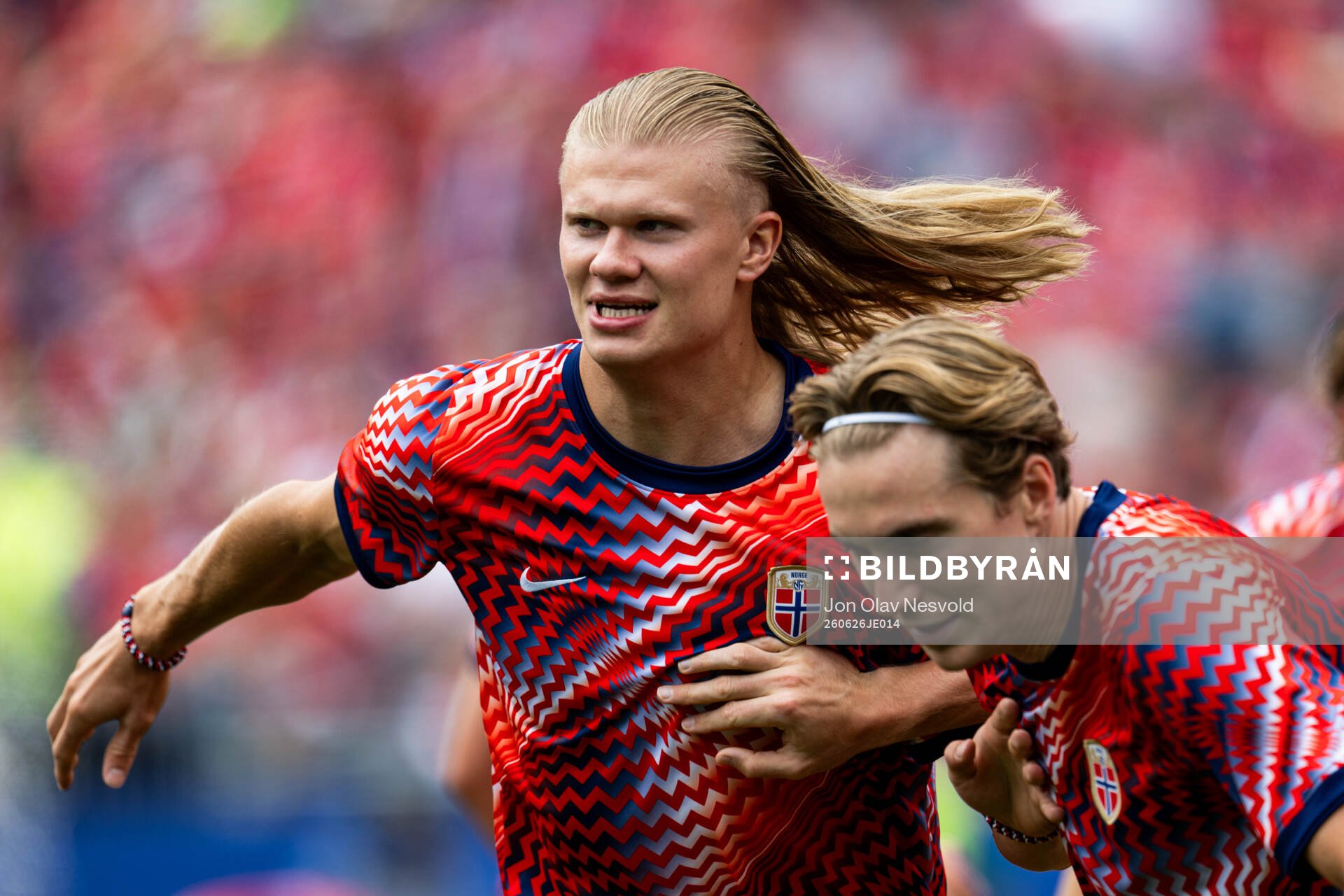 Erling Braut Haaland and Kristian Thorstvedt of Norway