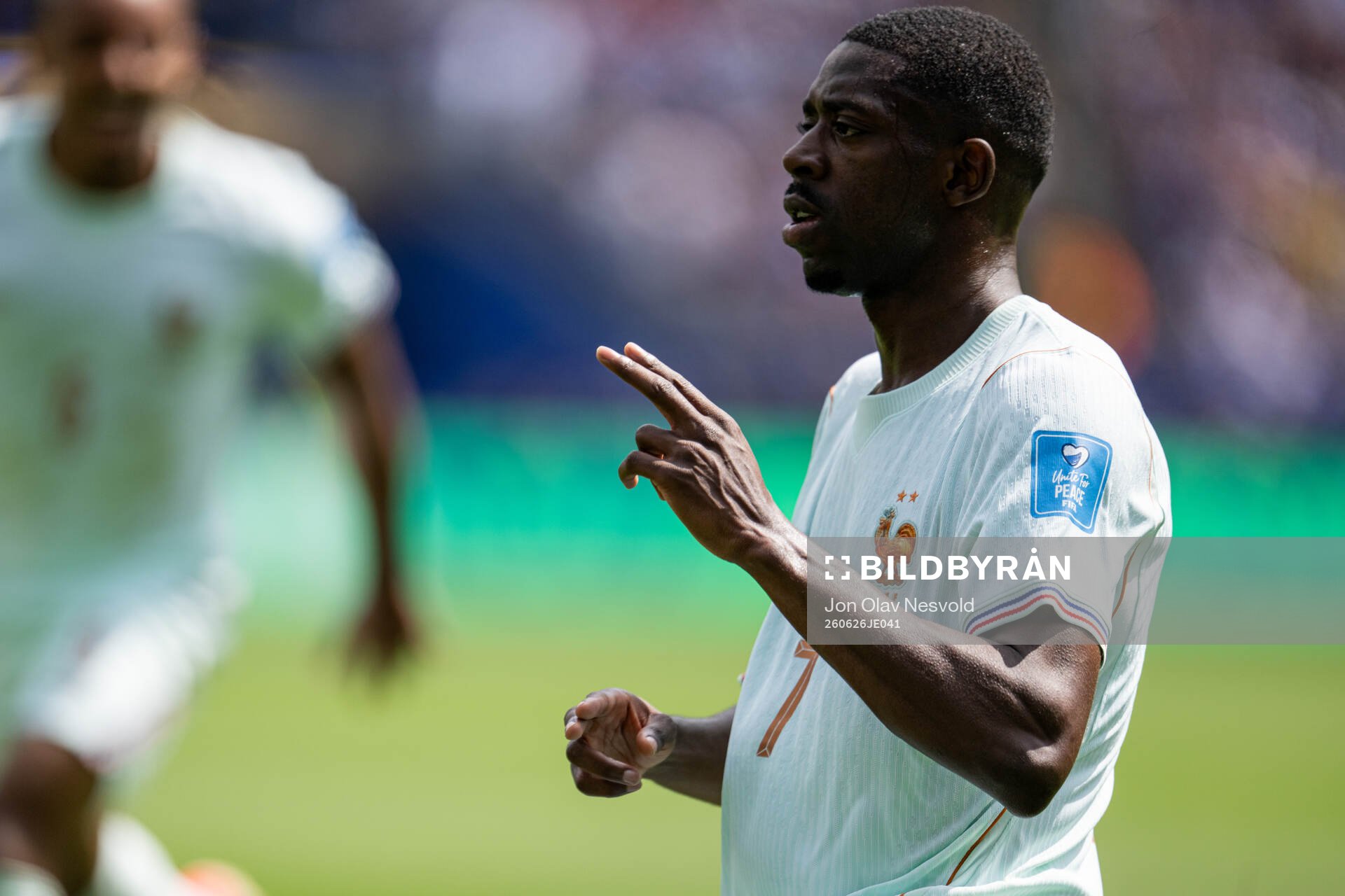 Ousmane Dembele of France celebrated
