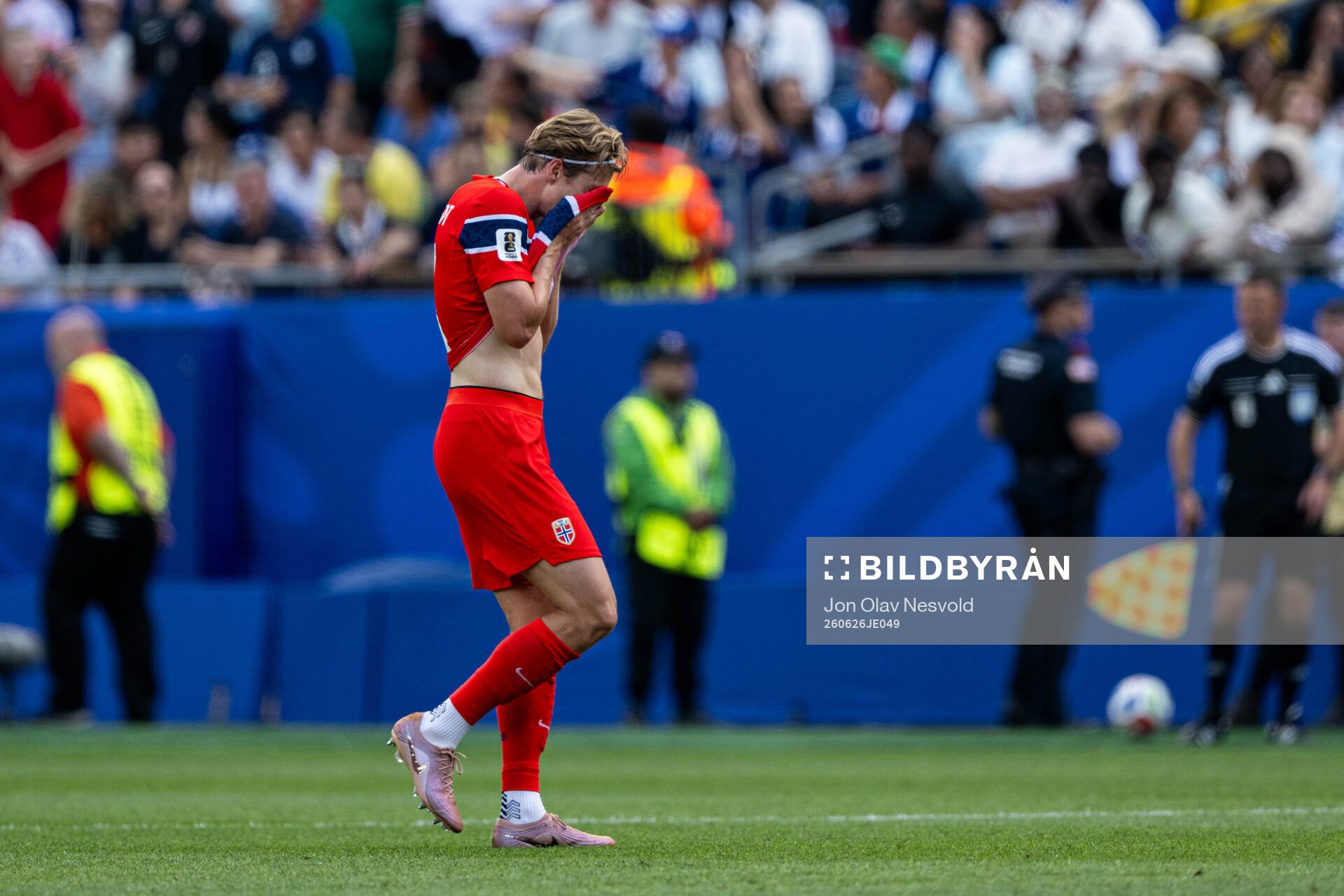 Kristian Thorstvedt of Norway looks dejected