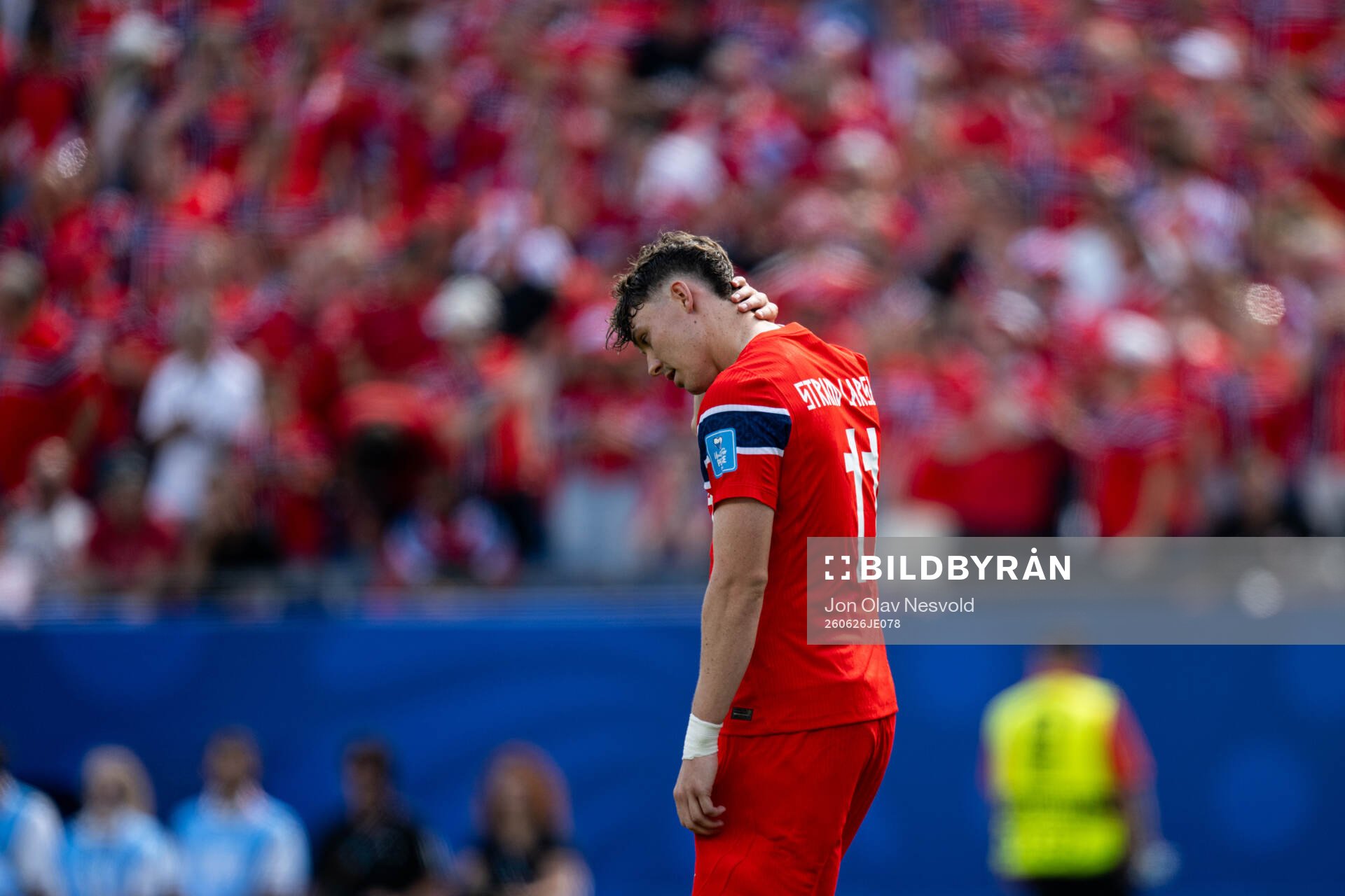 Jørgen Strand Larsen of Norway looks dejected