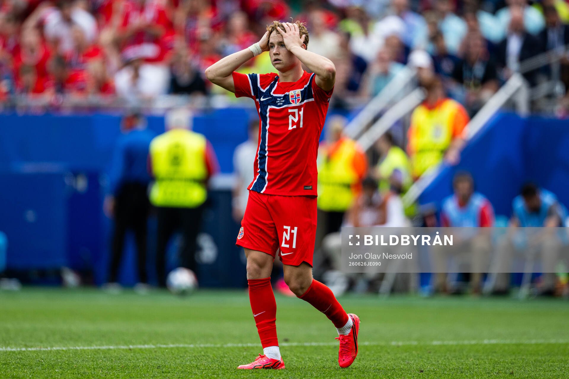 Andreas Schjelderup of Norway looks dejected