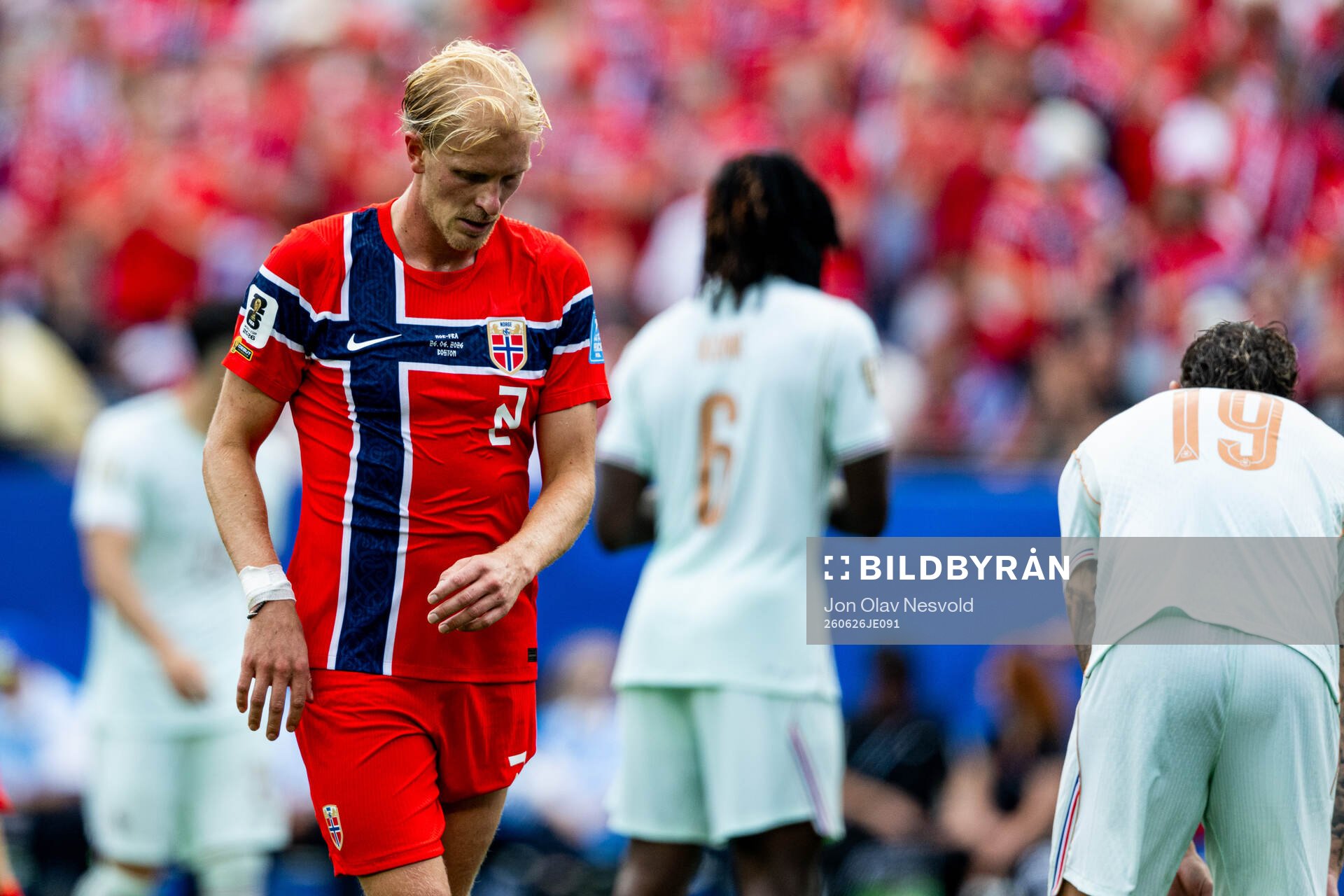Morten Thorsby of Norway looks dejected